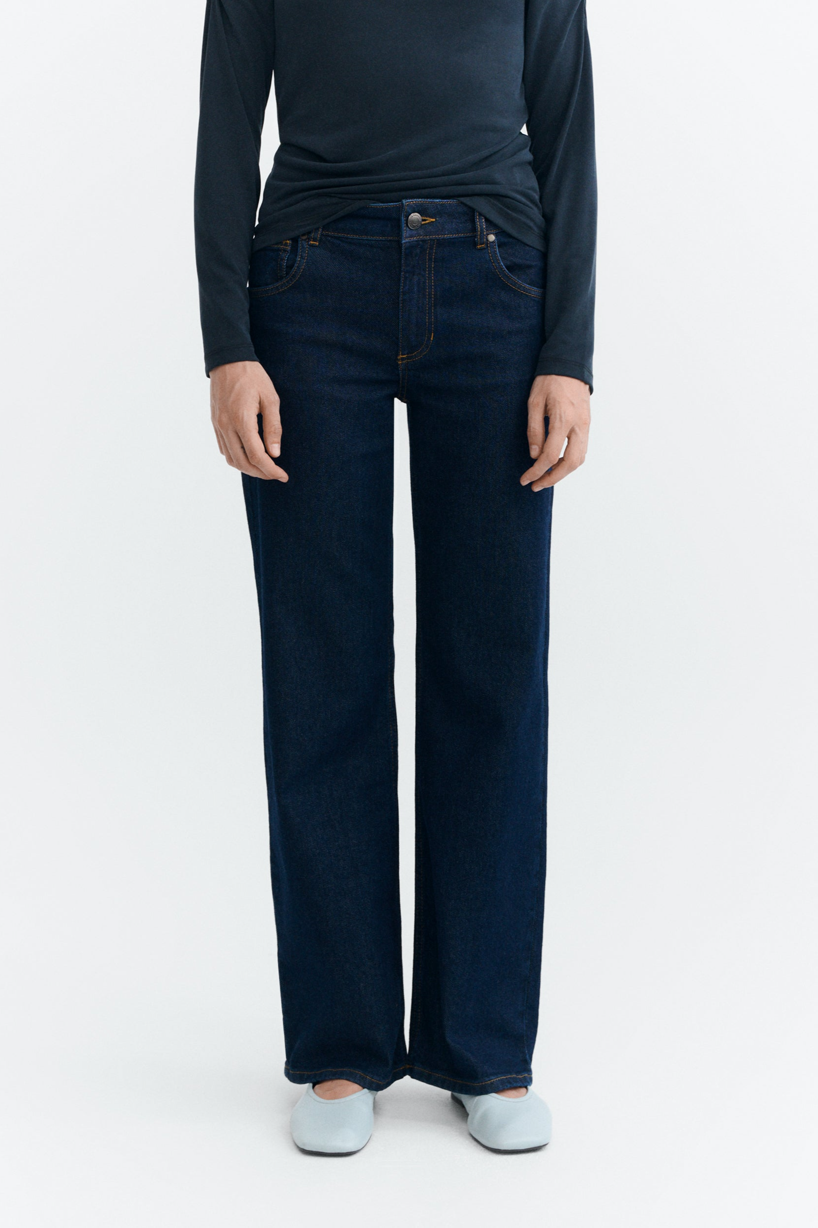 Thinking mu Damen vegan Jeans Kettan Niedrige Leibh&Atilde;&para;he Blau