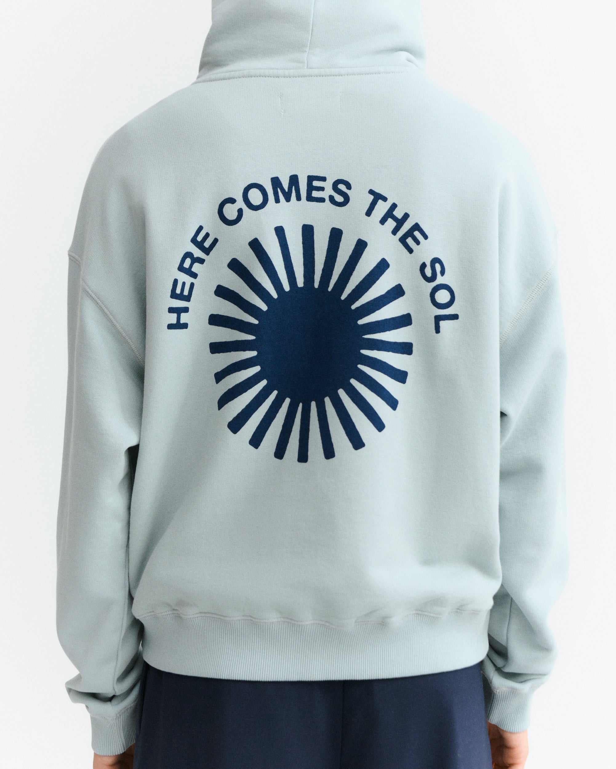 Thinking MU womens vegan Hoodie Sun Back Valeria Blue