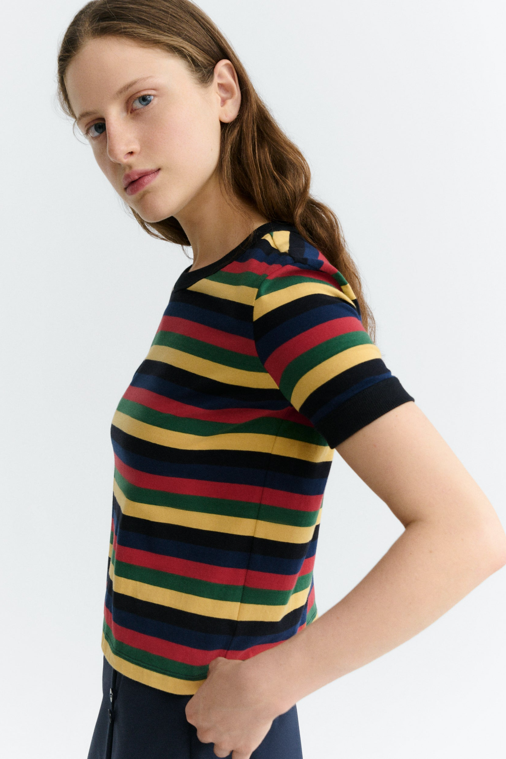 Thinking mu Damen vegan T-Shirt Zowie R Bunte Streifen