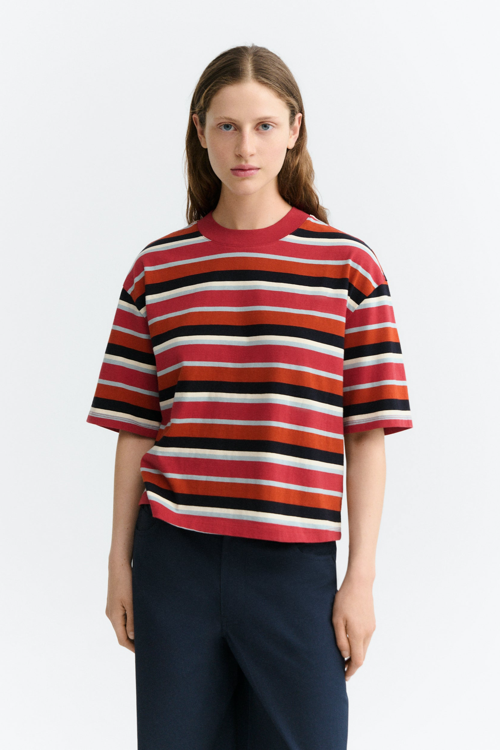 Thinking mu Damen vegan T-Shirt Kiki Lena Oversize Gestreift Rot