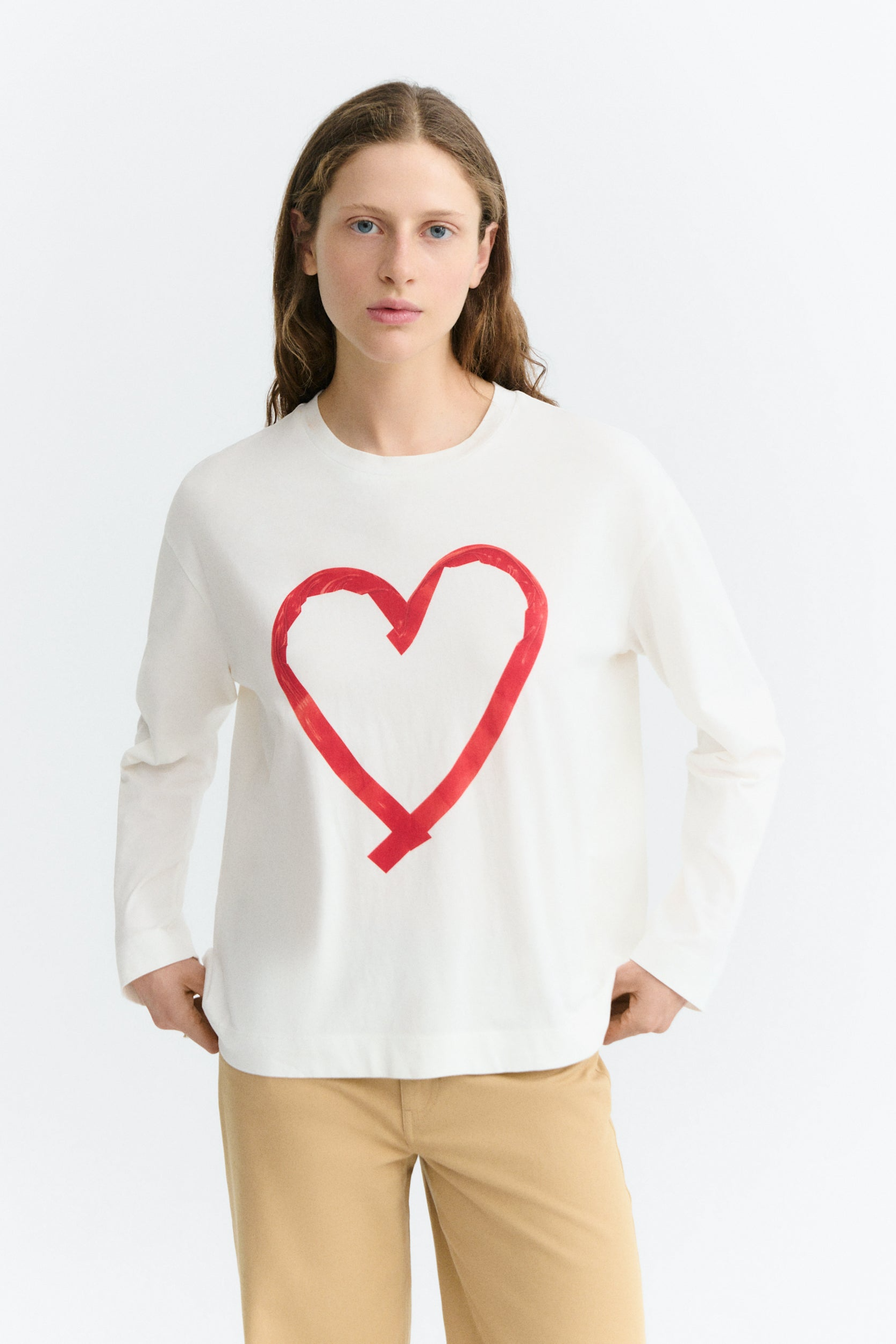 Thinking mu Damen vegan Langarm-T-Shirt Heart Tape Emily Wei&Atilde;Ÿ