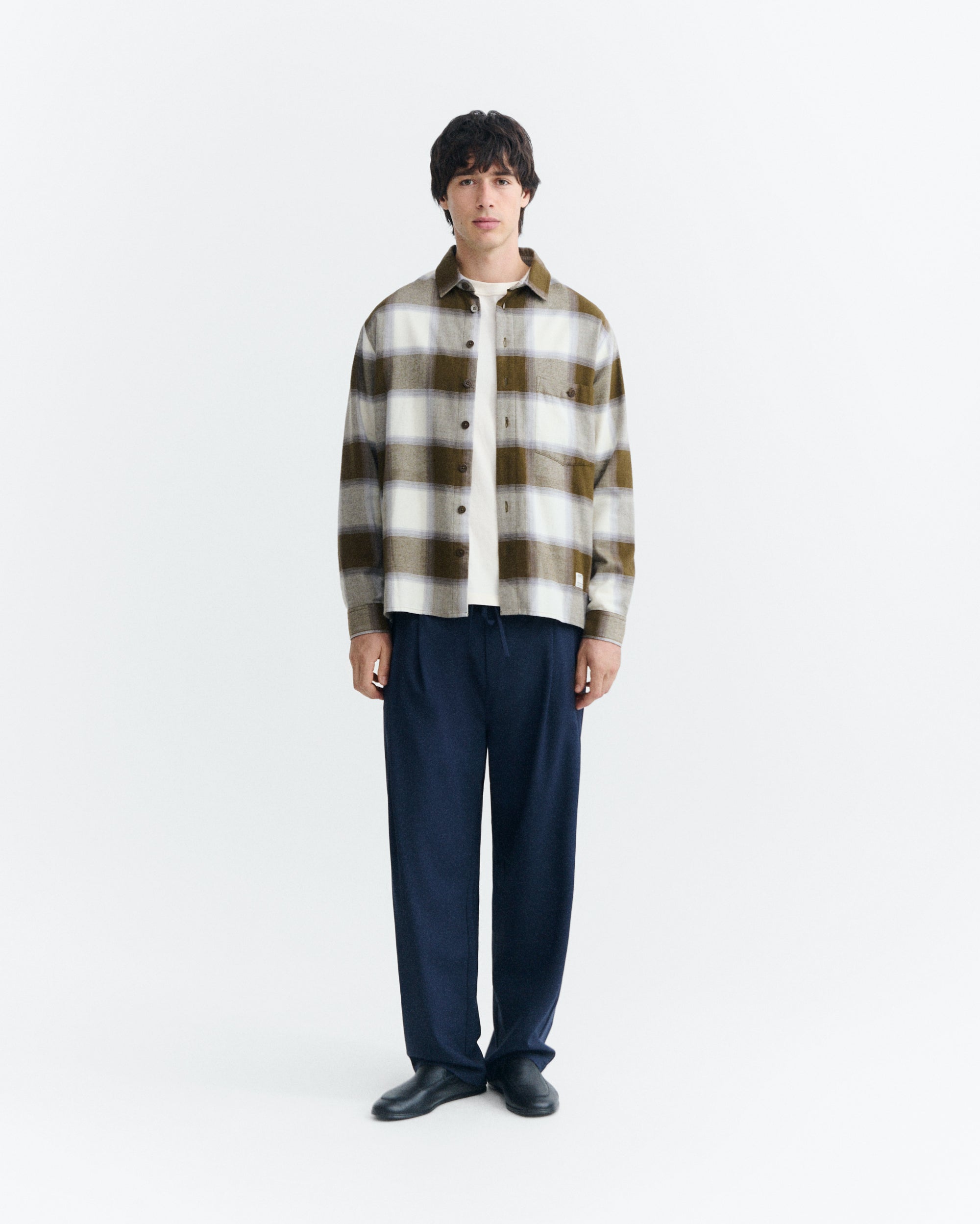 Thinking MU men vegan Overshirt Ashe Theo Plaid Green