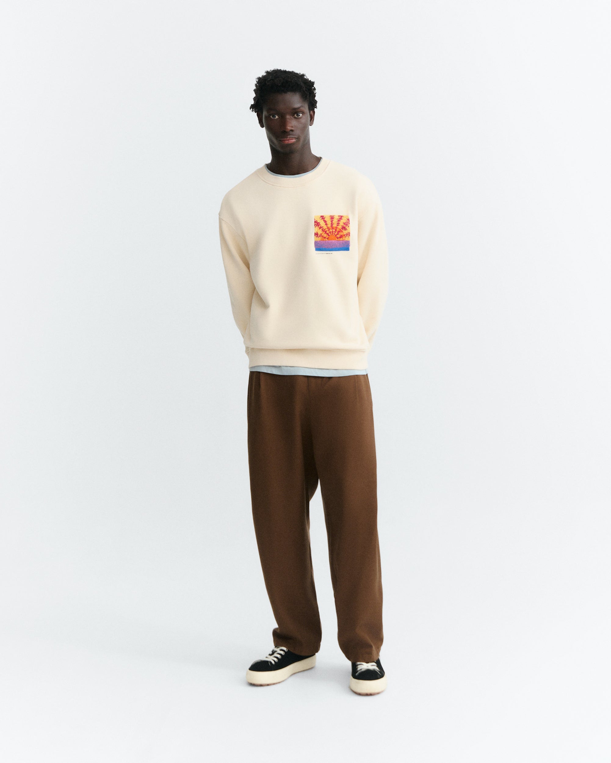 Thinking MU men vegan Sweatshirt Blaze Leon Ecru