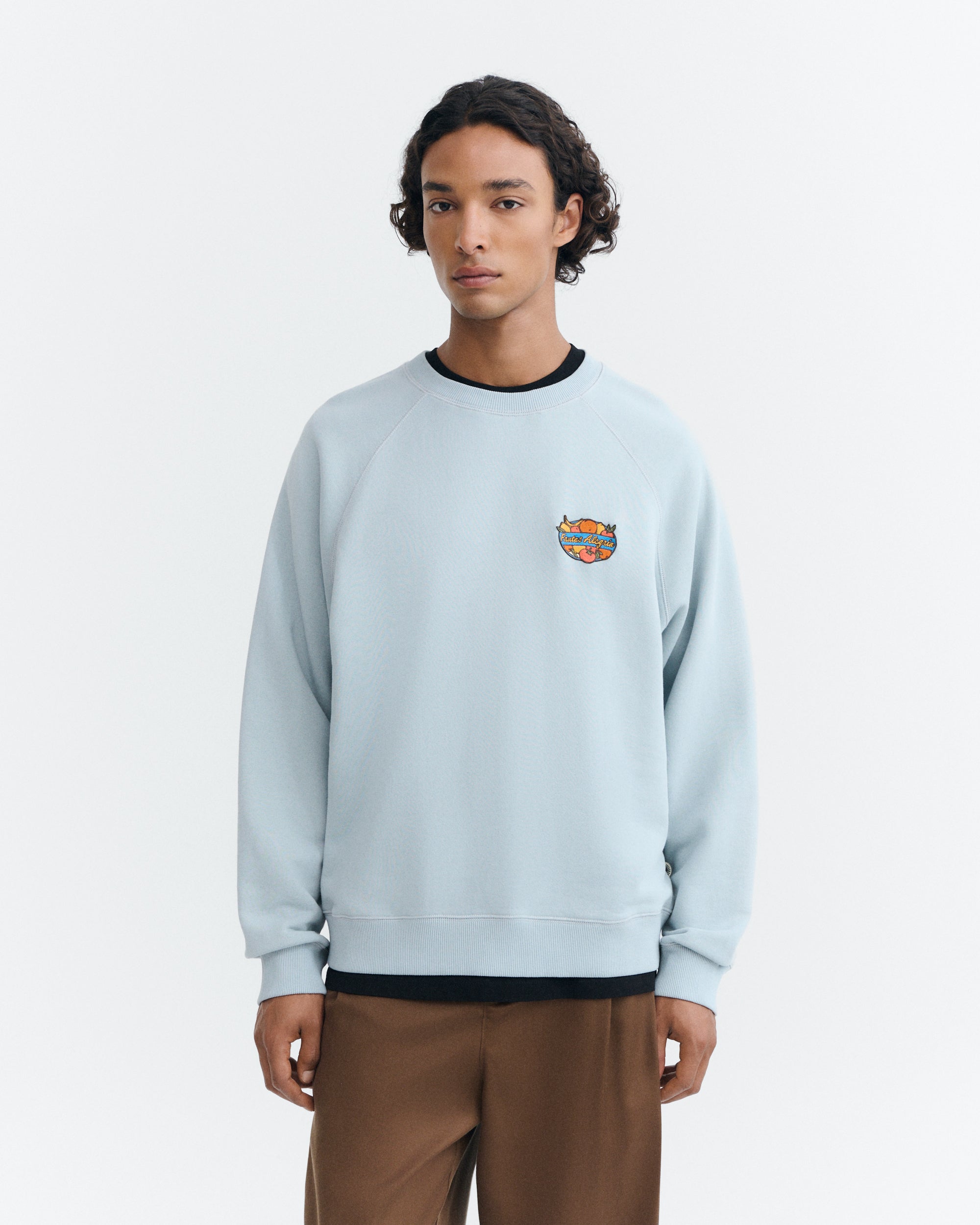 Thinking MU men vegan Sweatshirt Pepe Fruit Light Blue