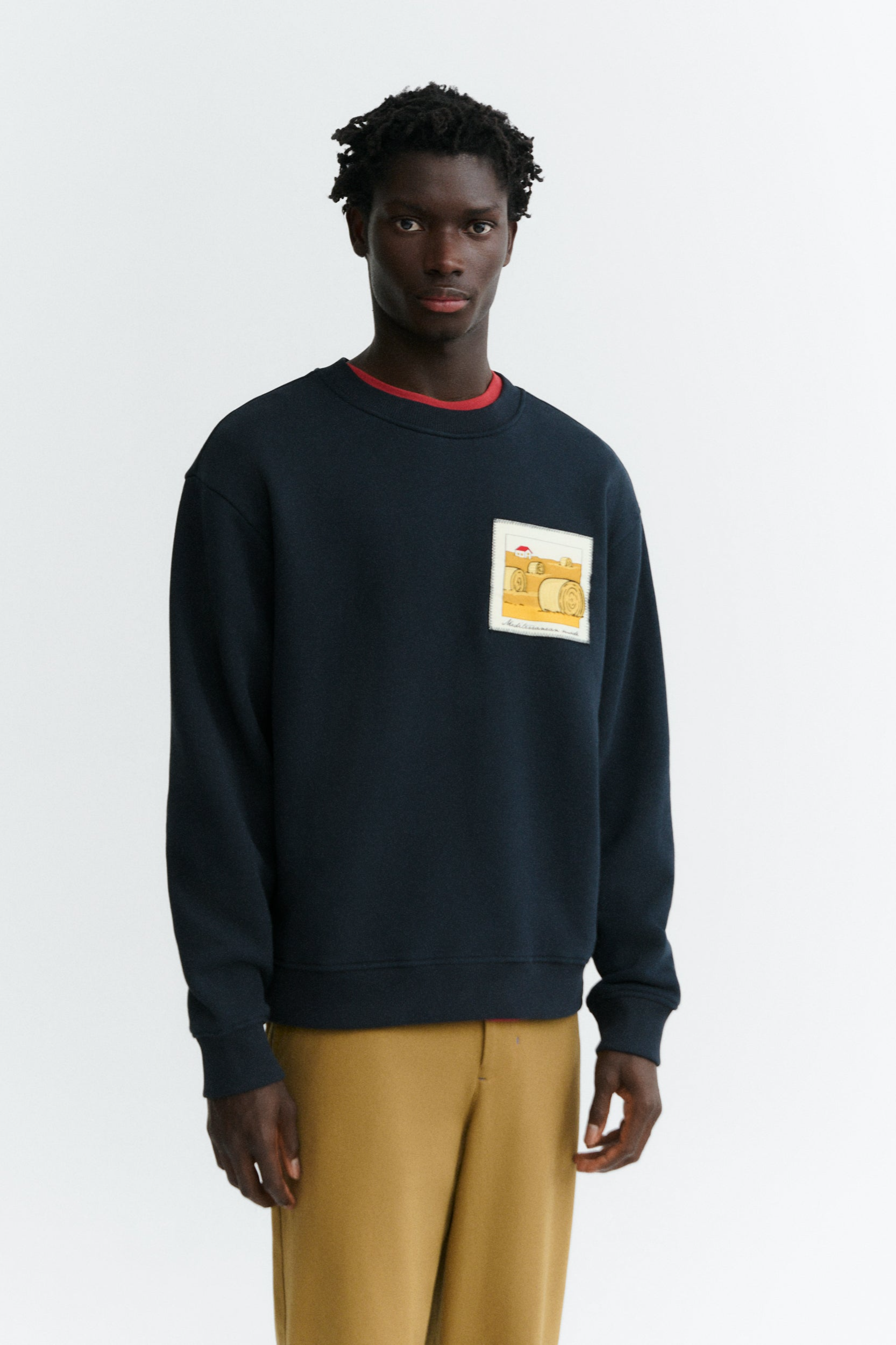 Thinking mu Herren vegan Sweatshirt Straw Camp Leon Navy