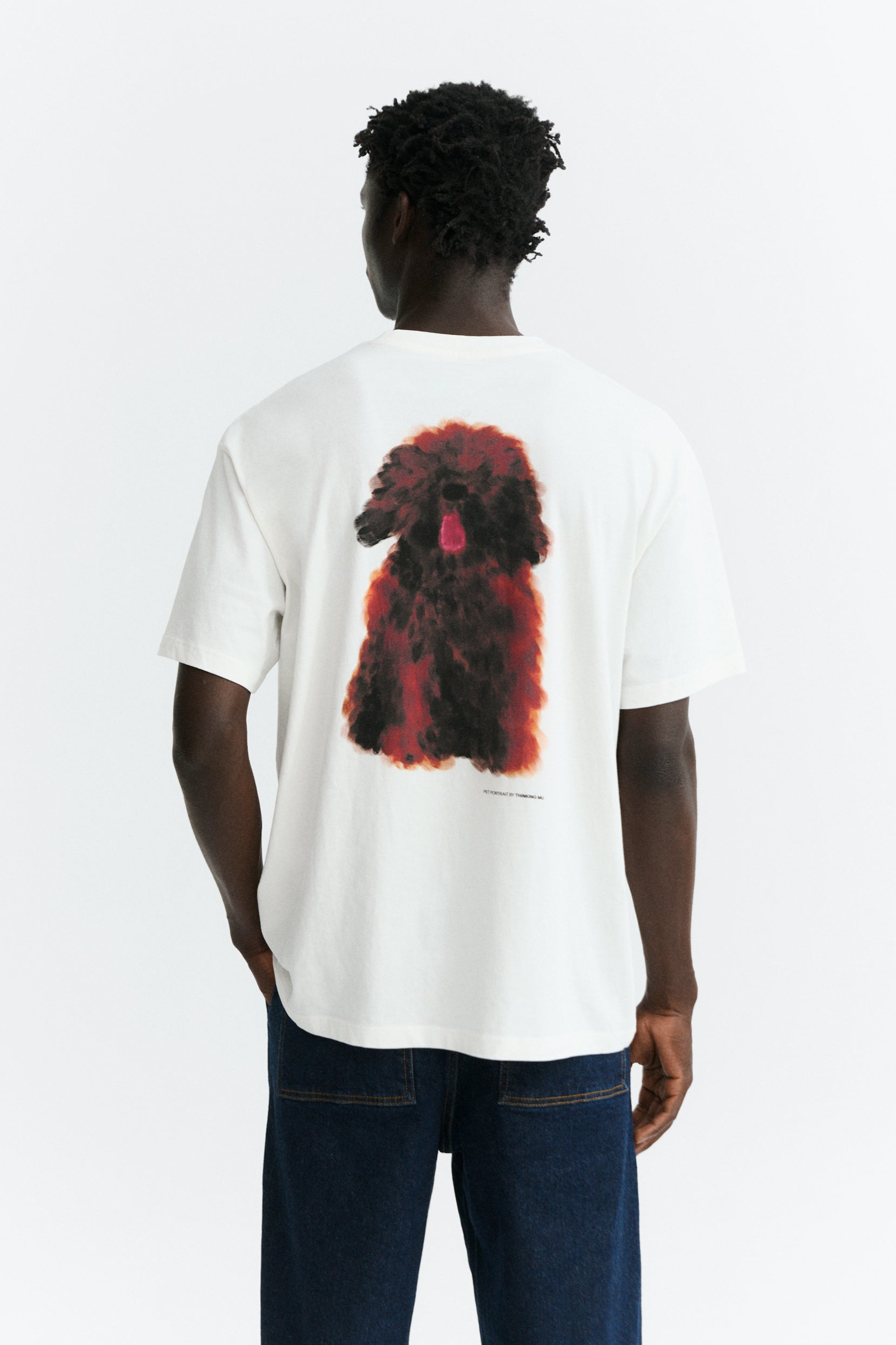 Thinking mu Herren vegan T-Shirt Aaron Pet Portrait Wei&Atilde;Ÿ