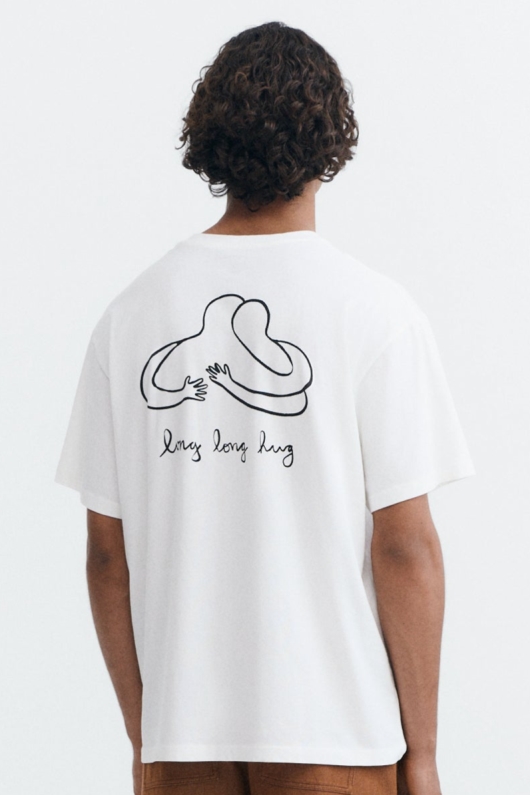 Thinking mu Herren vegan T-Shirt Long Hug Aaron Wei&Atilde;Ÿ
