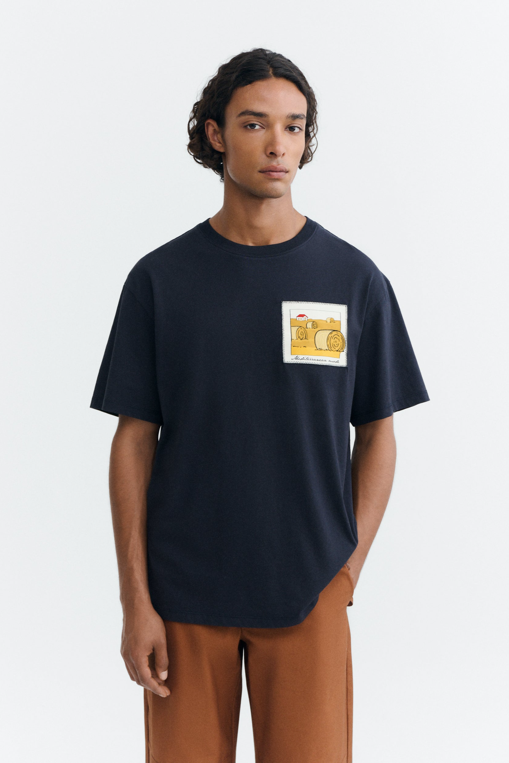Thinking mu Herren vegan T-Shirt Aaron Straw Camp Navy