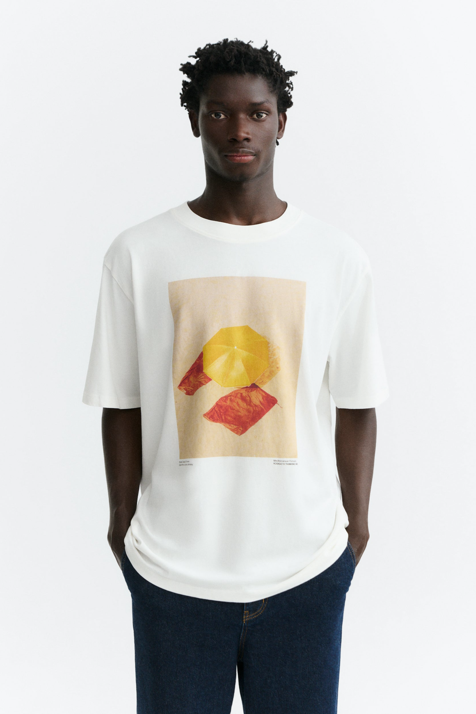 Thinking mu Herren vegan T-Shirt Oversize Von Yosigo Eric White