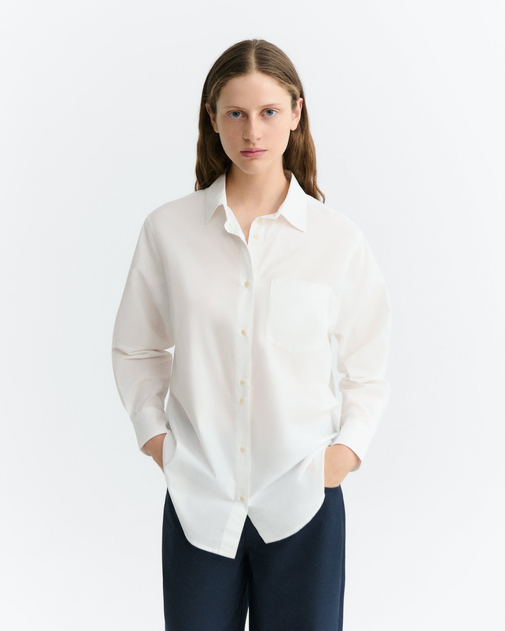 Thinking MU womens vegan Blouse Ovesize Dandelion Odie White