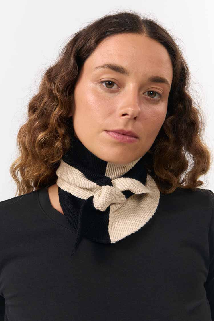 SUITE13LAB womens vegan Scarf Alma Bicolor Black