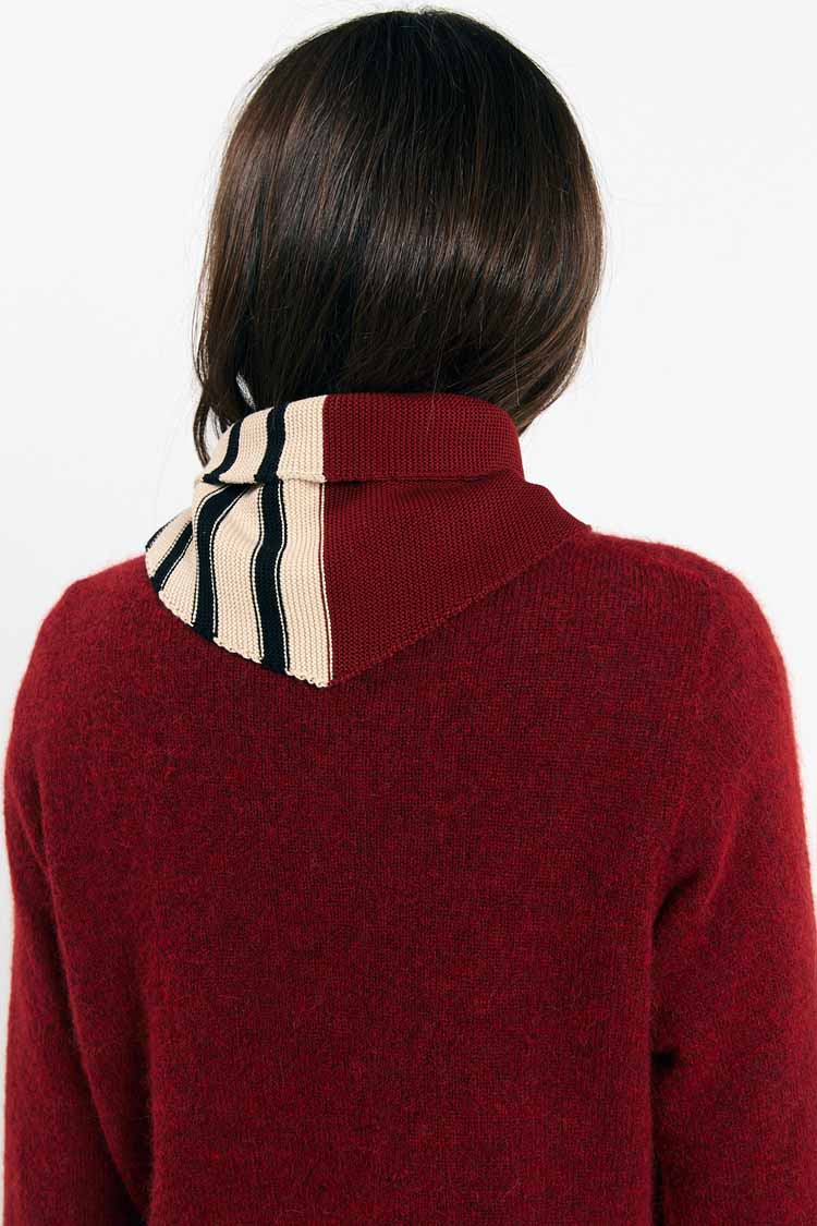 SUITE13LAB womens vegan Scarf Alma Stripes Brick