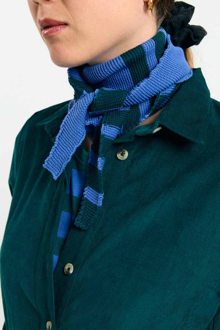 SUITE13LAB womens vegan Scarf Alma Stripes Blue