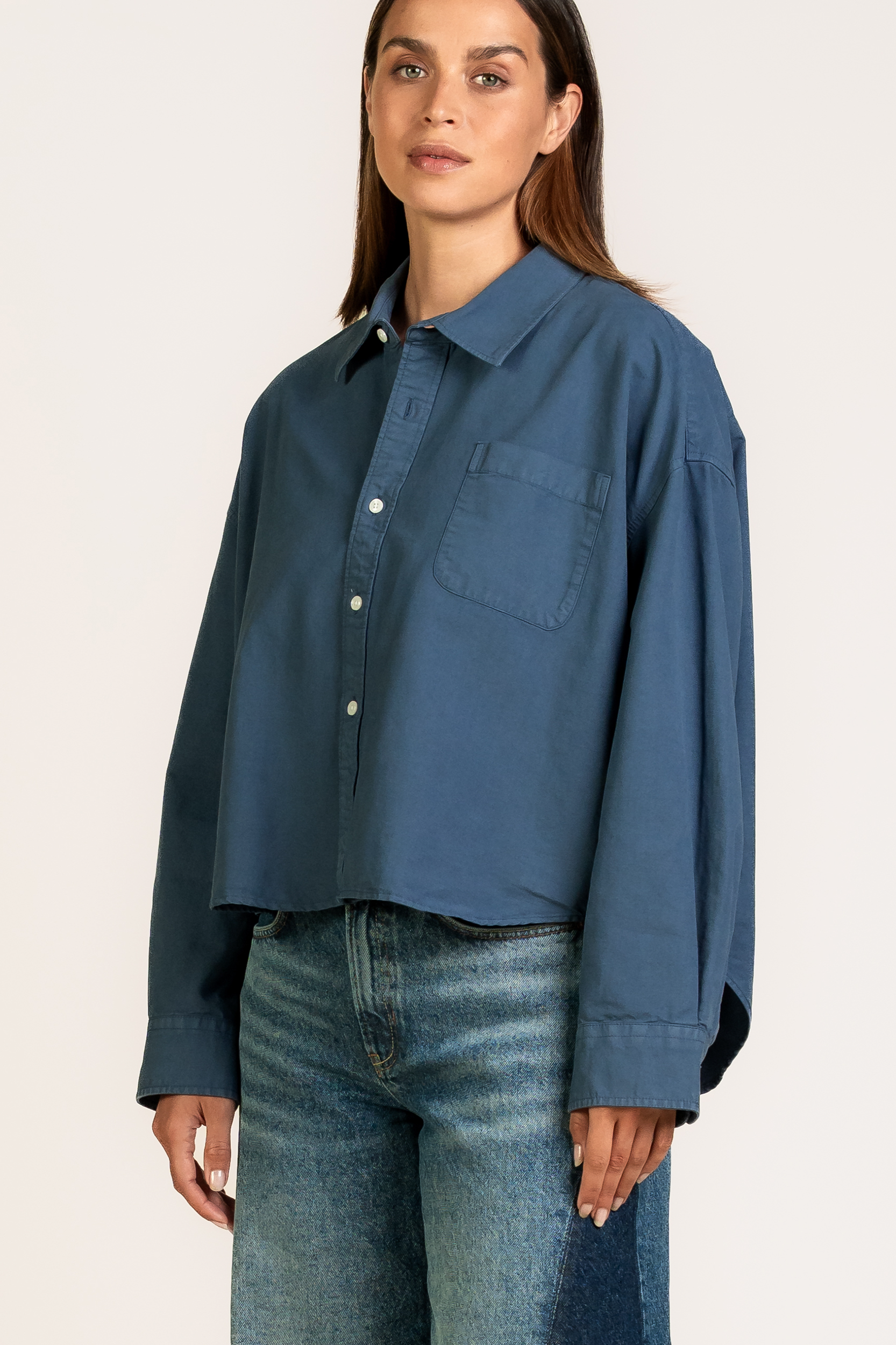 Kuyichi womens vegan Blouse Bonnie Ocean Blue