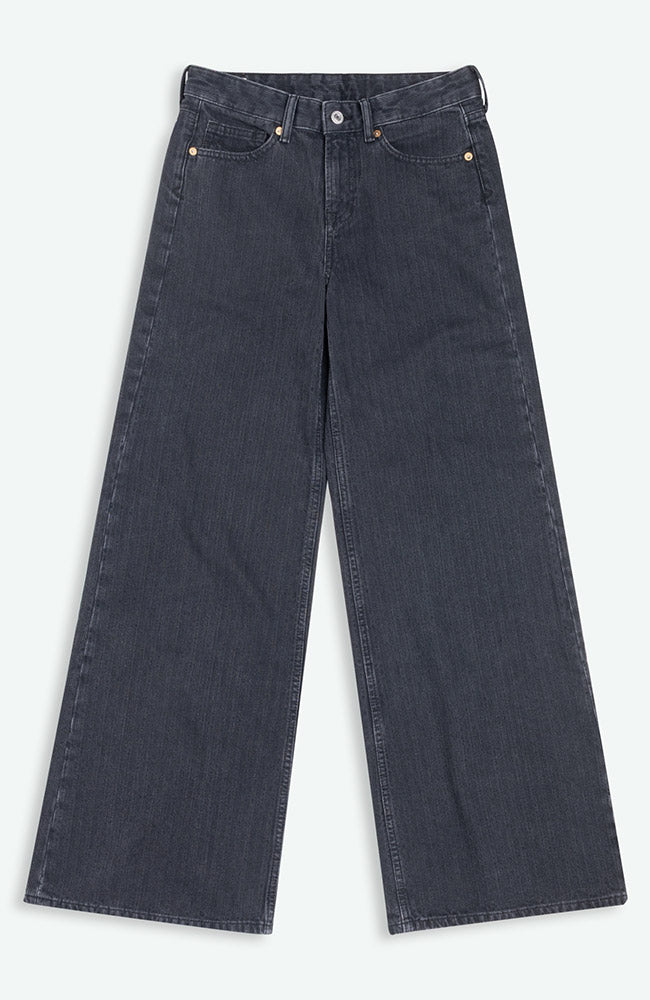 Kings of Indigo womens vegan Jeans Tanja Stripe Washed Black