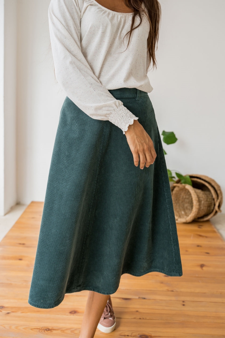 TWOTHIRDS womens vegan Skirt Rancho Forest Green