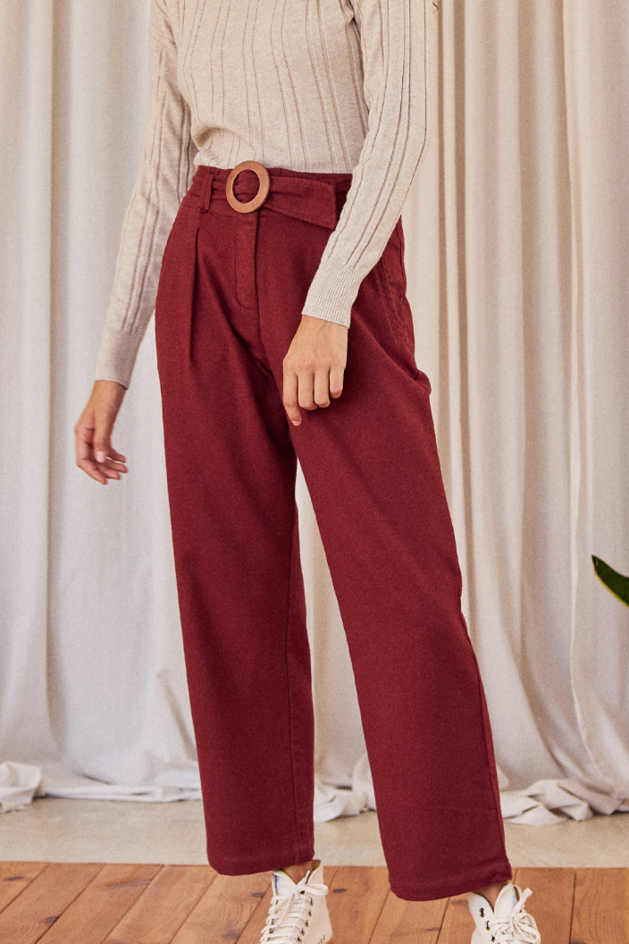 TWOTHIRDS Damen vegan Hose Huglo Rouge