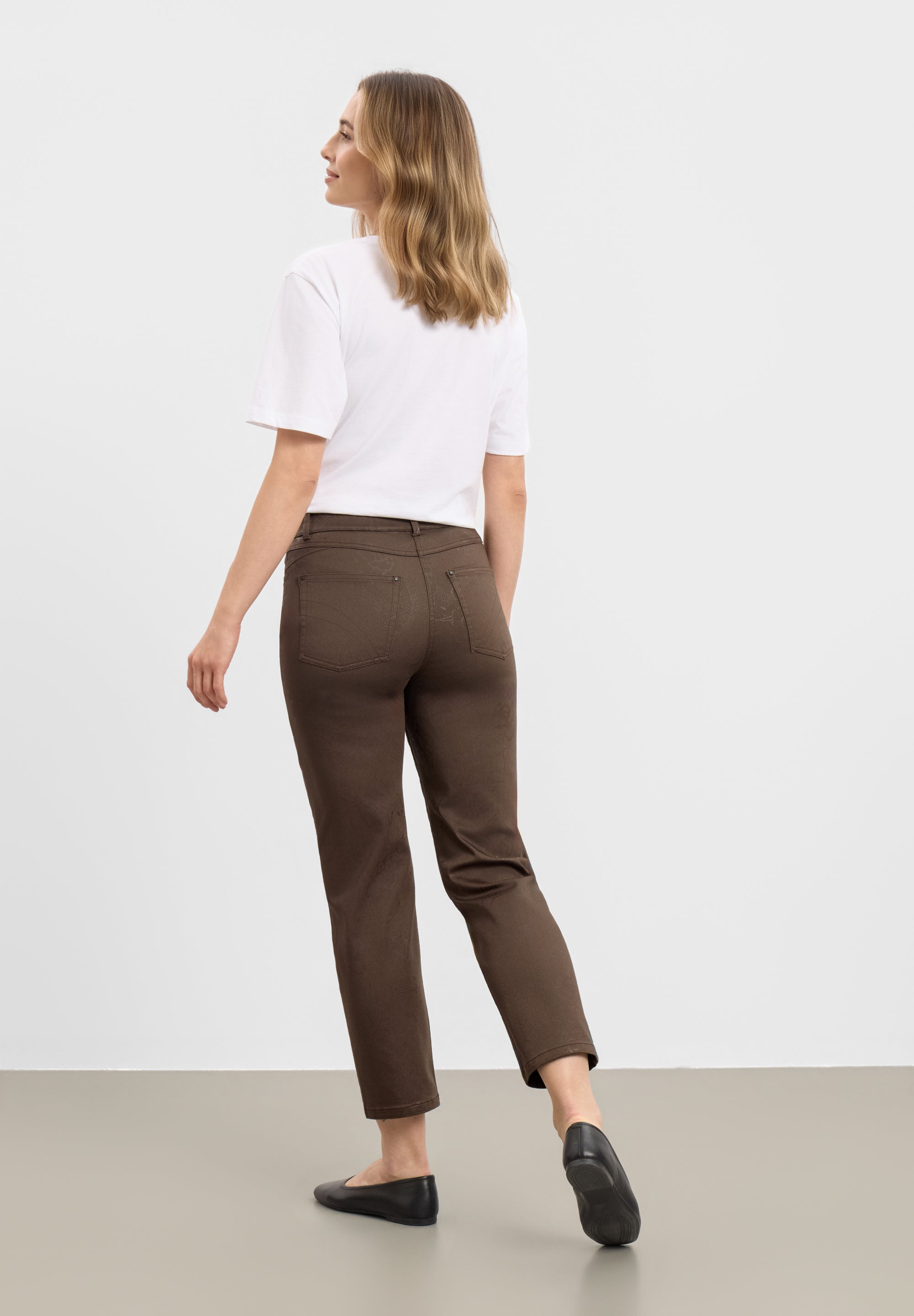 LAURIE womens vegan Pants Hannah Regular Xsl Brown Bloom Print
