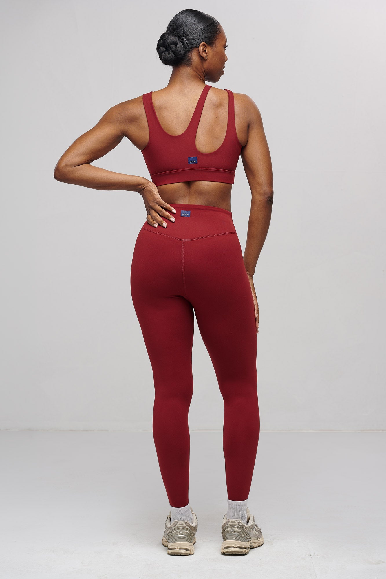 SEAAV womens vegan Bra Cut Out Coastal Cranberry