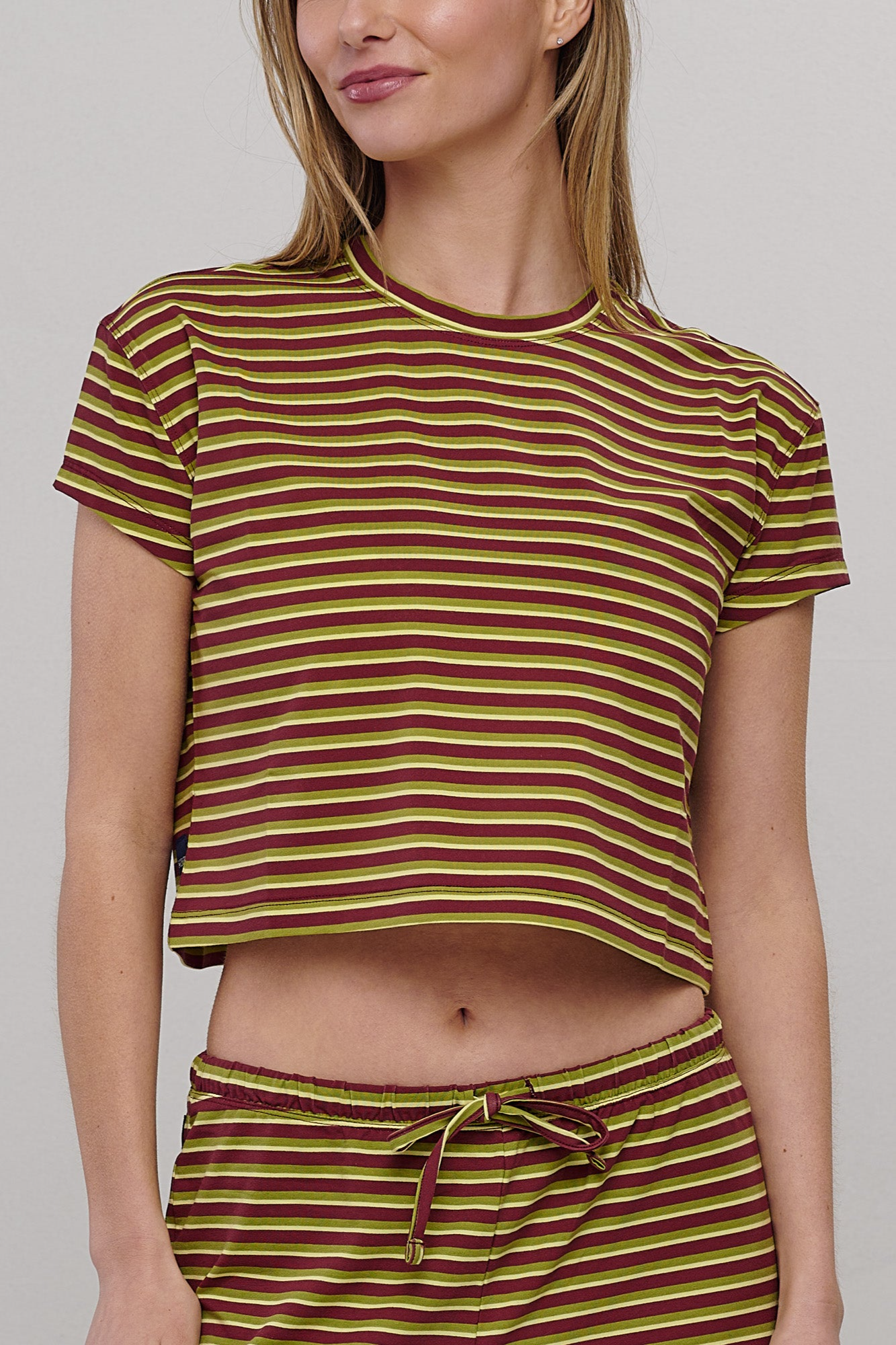 SEAAV womens vegan T-Shirt Sailor Stripe Vineyard