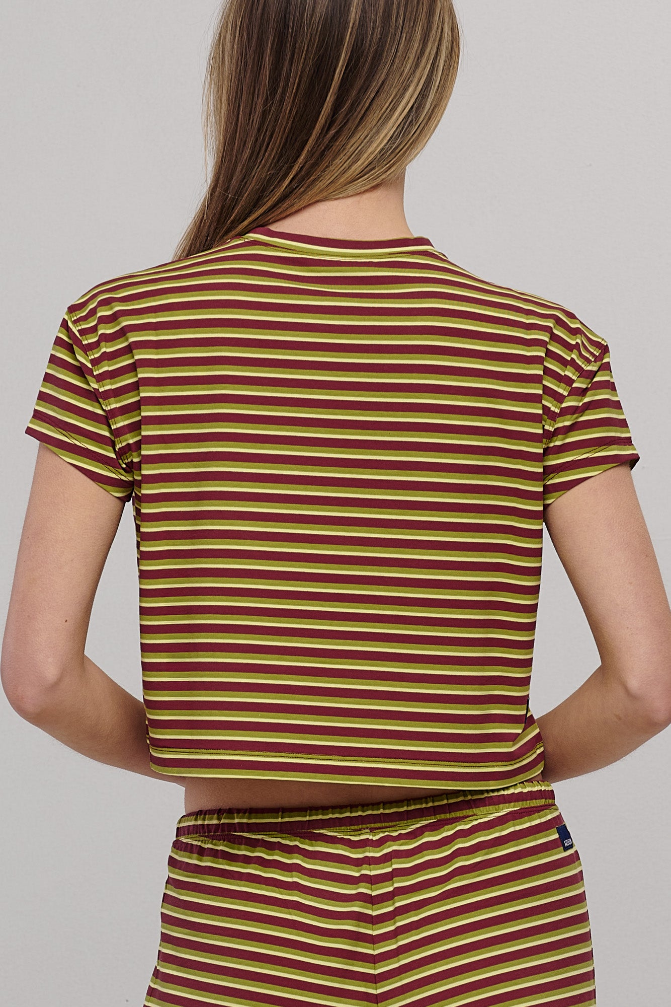 SEAAV womens vegan T-Shirt Sailor Stripe Vineyard