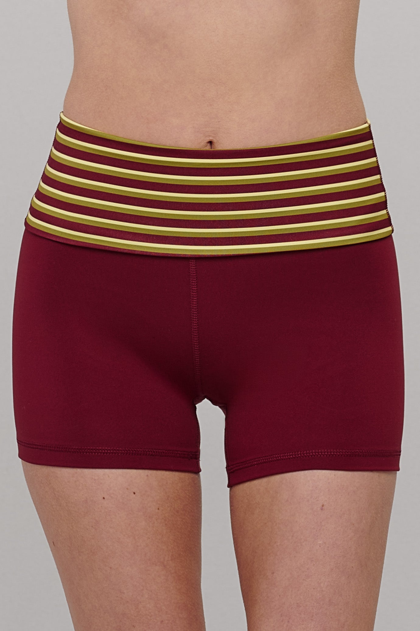 SEAAV womens vegan Shorts 4â€™â€™ Flow Fold Coast Cranberry / Vineyard Stripe