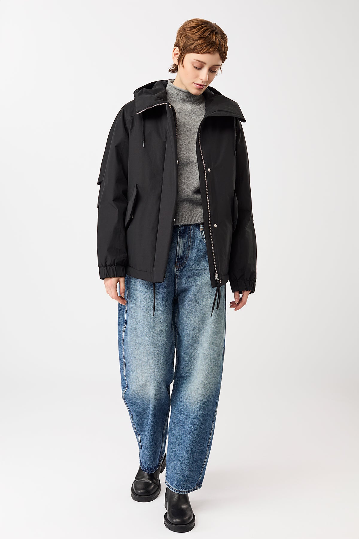 LangerChen womens vegan Parka Padded Short Black