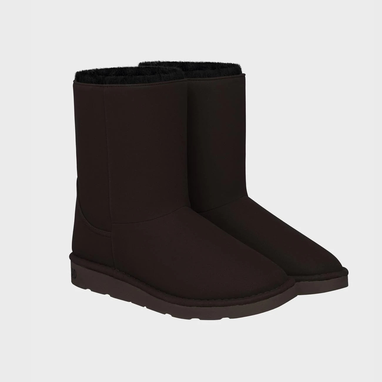 The New Orchard womens vegan Boots Classic Medium Chocolate Brown/Black Faux Fur