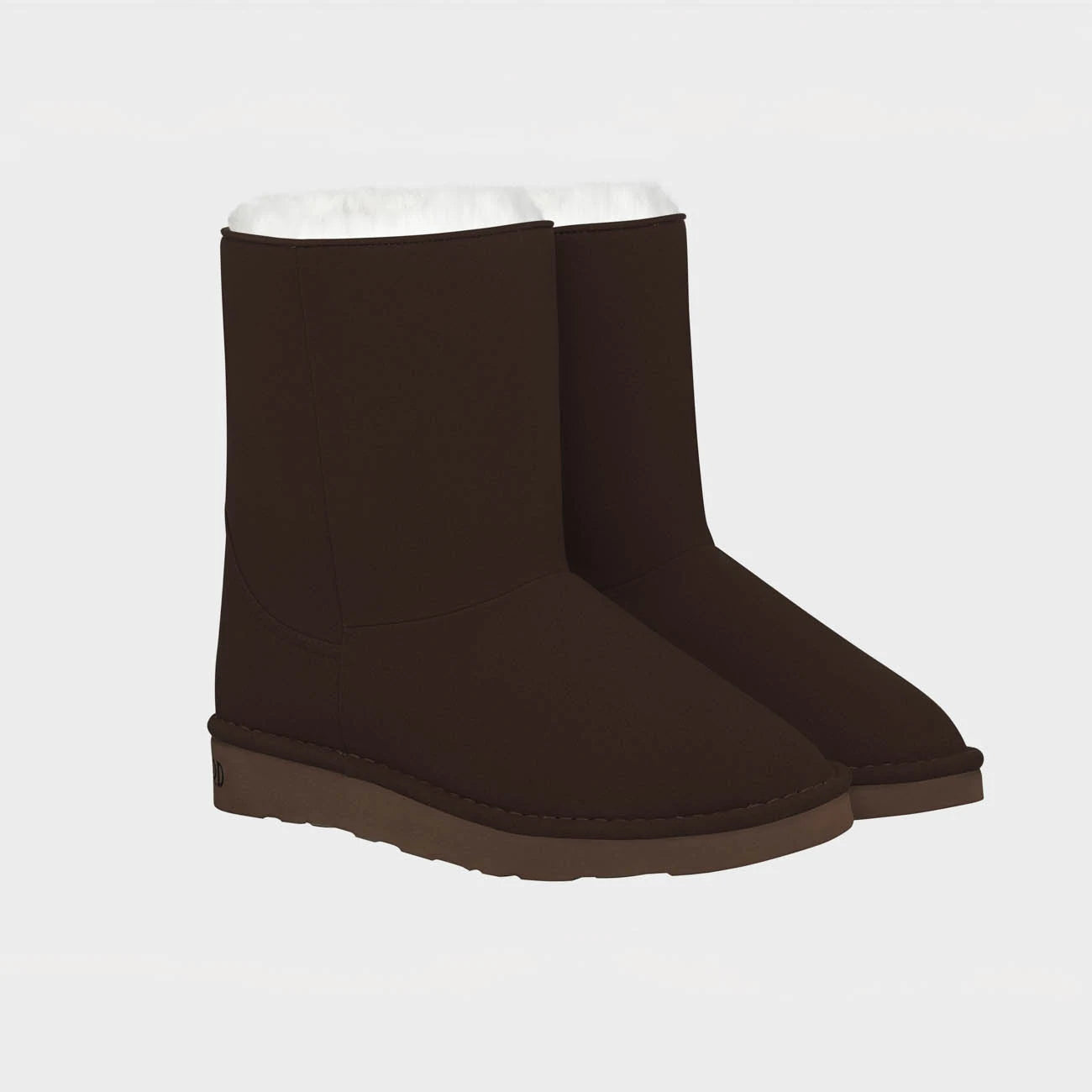The New Orchard womens vegan Boots Classic Medium Chocolate Brown/White Faux Fur
