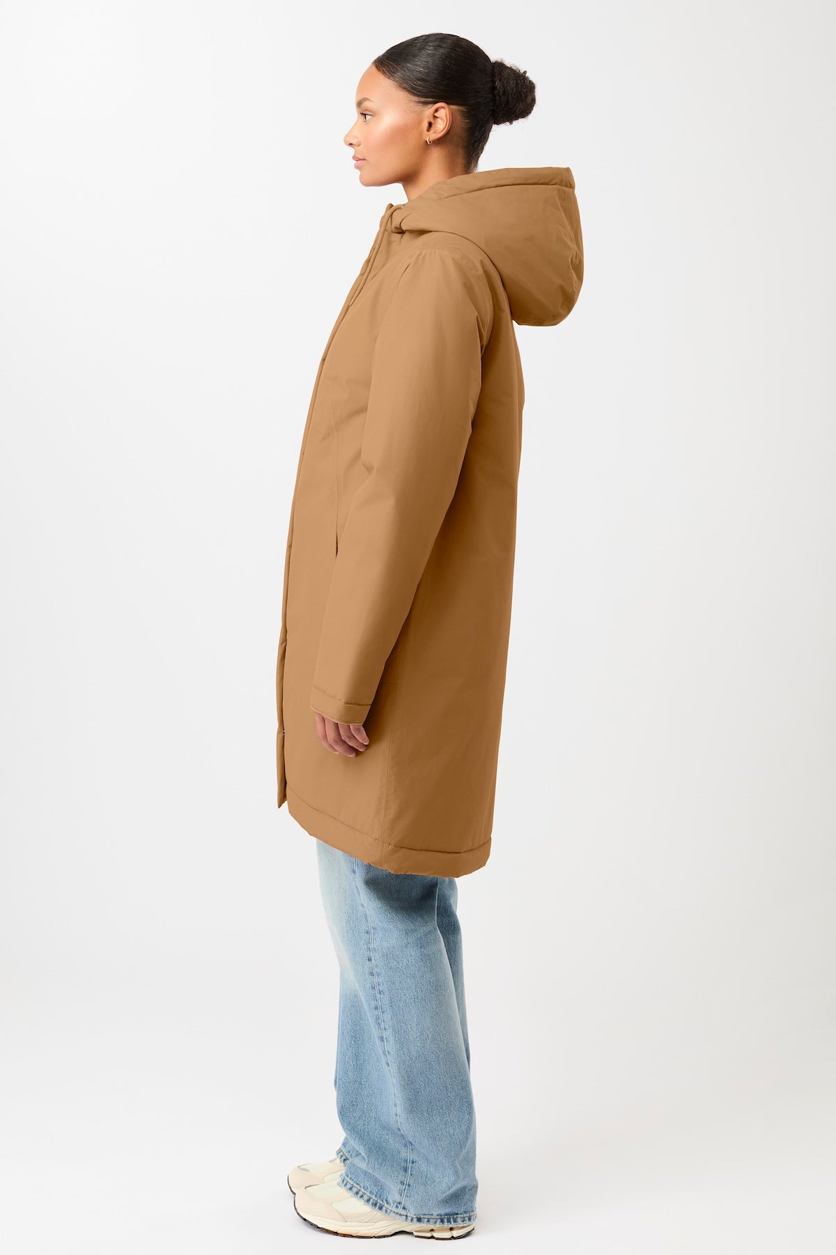 LangerChen womens vegan Parka Padded Slightly Tailored Oak