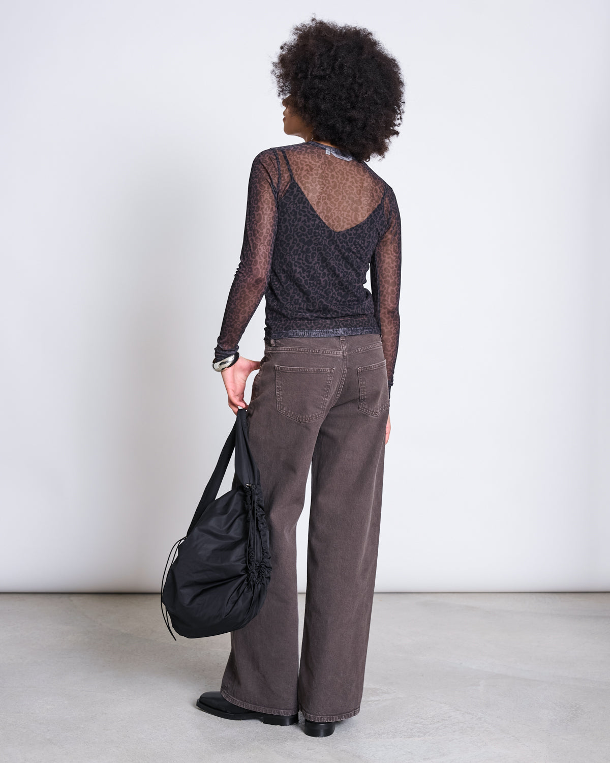 JAN 'N JUNE womens vegan Jeans Wide Leg Midrise Tacna Mud