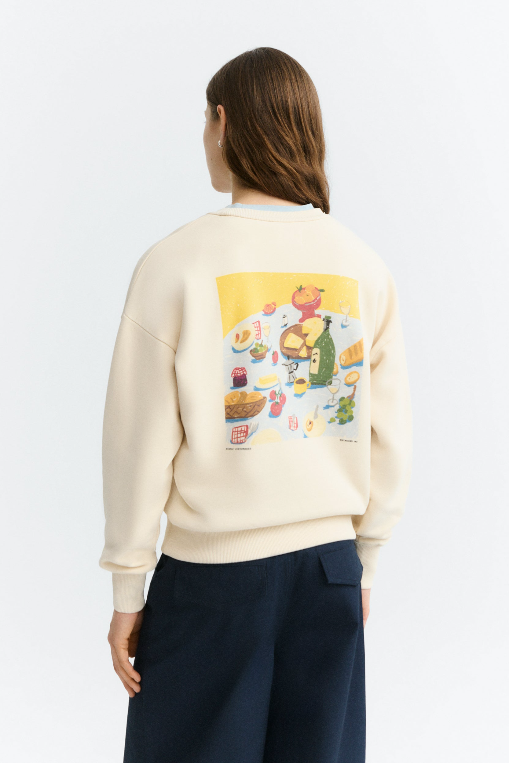 Thinking MU womens vegan Sweatshirt Jodie Costumbres Ecru