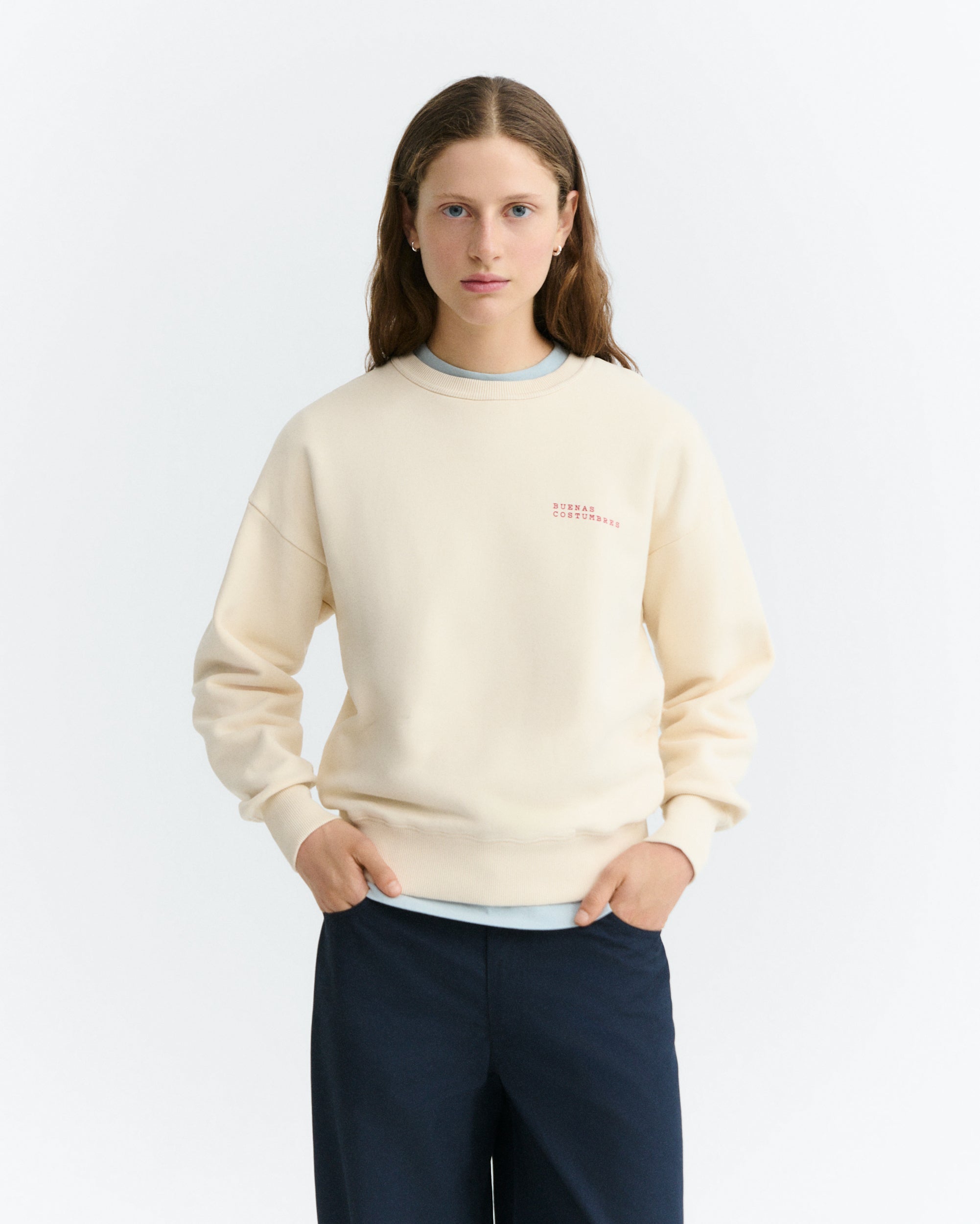 Thinking MU womens vegan Sweatshirt Jodie Costumbres Ecru