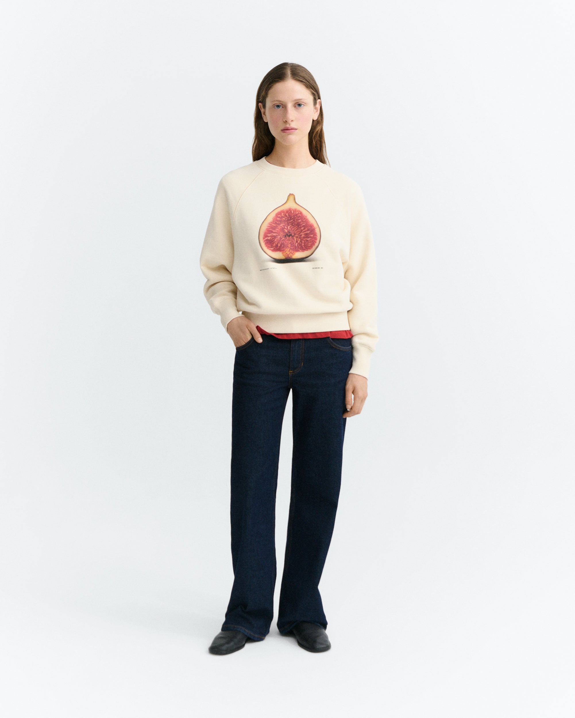 Thinking MU womens vegan Sweatshirt Figa Bonnie Ecru