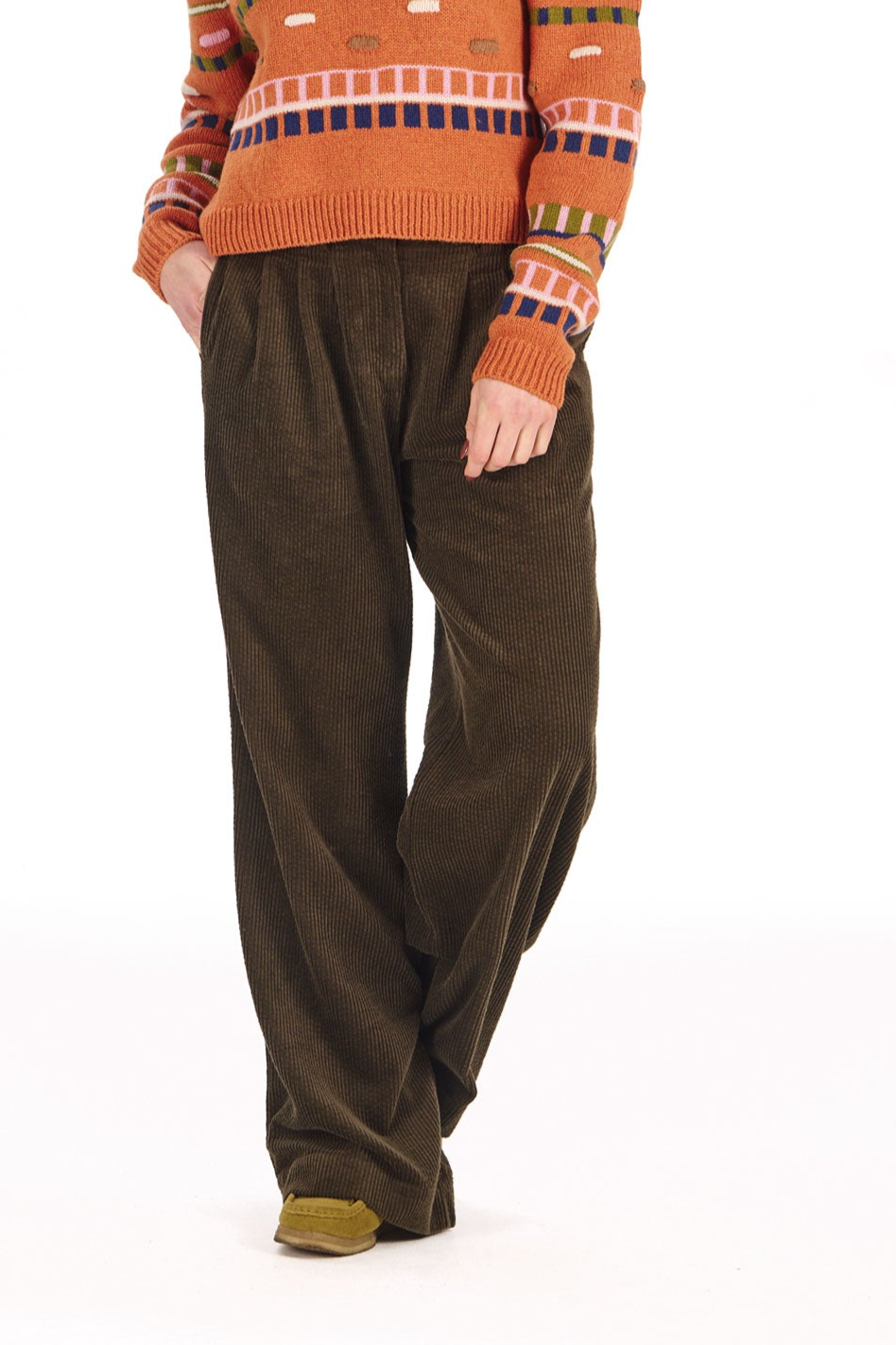 KOMODO Damen vegan Hose Lola Aus Cord Khaki