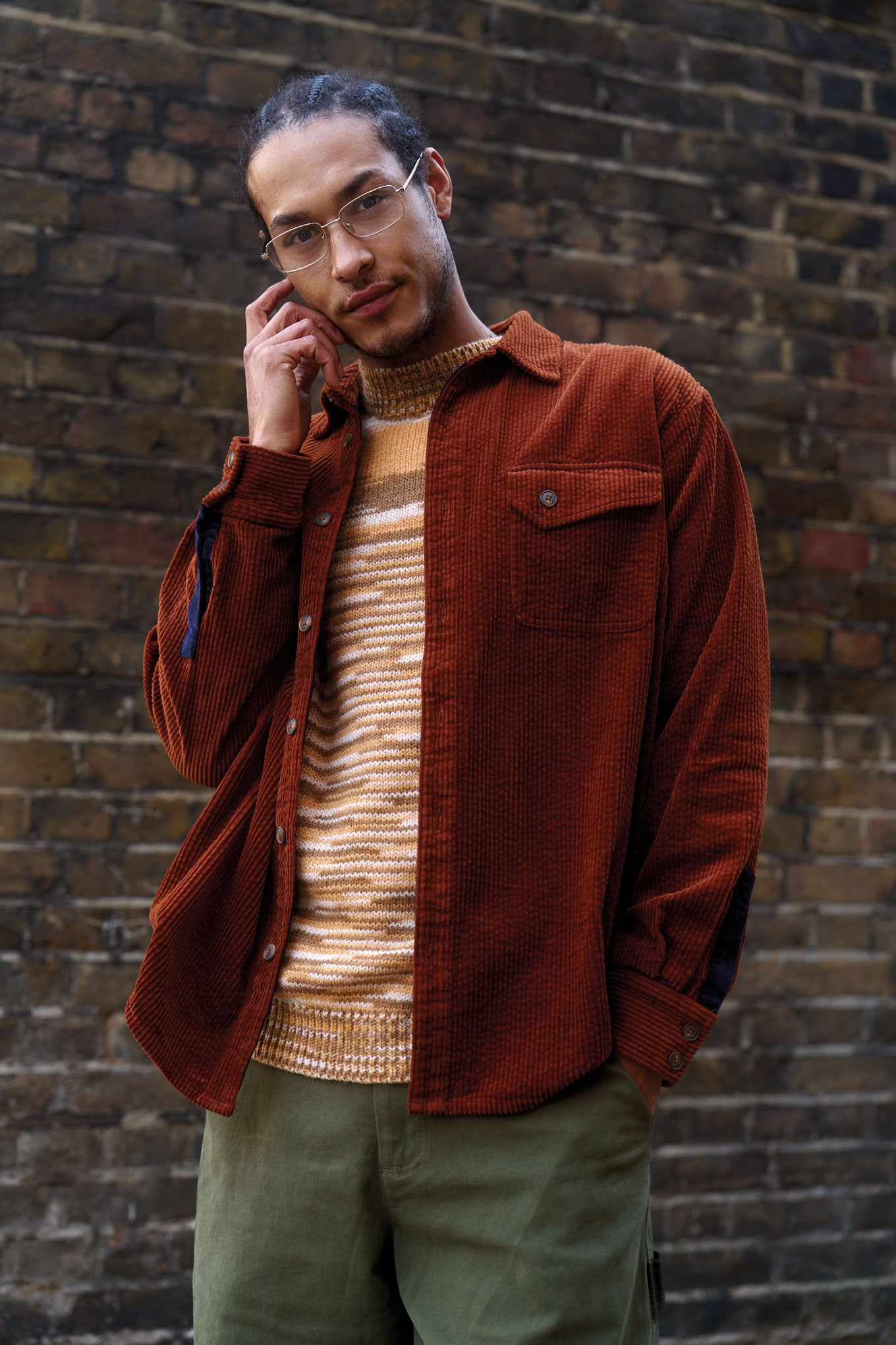 KOMODO men vegan Overshirt Karda Chestnut