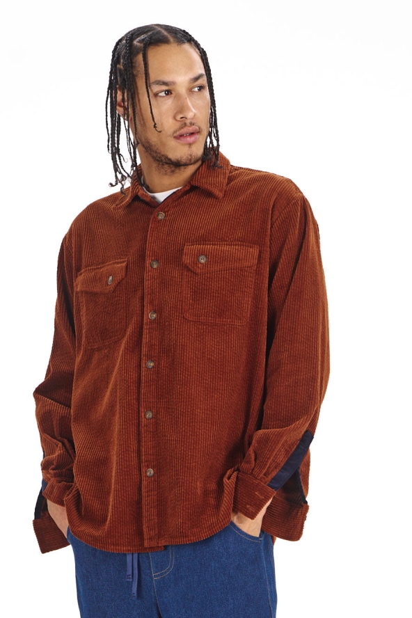 KOMODO Herren vegan Overshirt Karda Chestnut