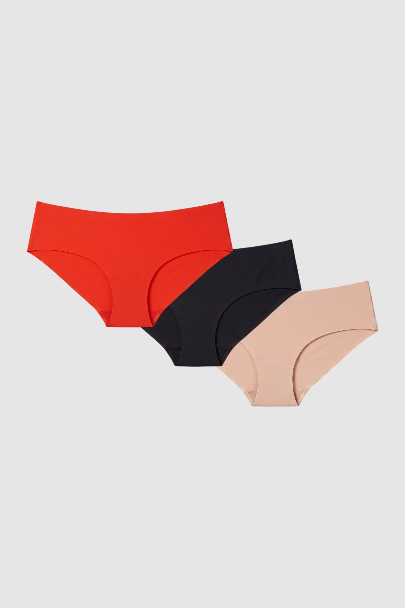 Understatement Damen vegan 3er-Pack Slips Nahtlos Hipster Mehrfarbig