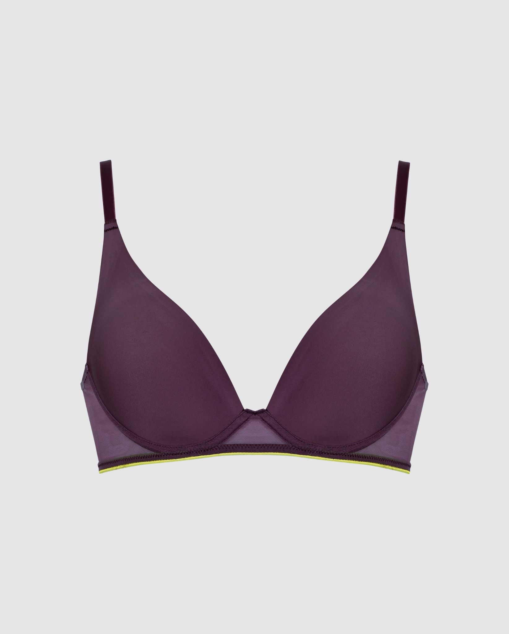 Understatement womens vegan Bra Micro Mesh Underwired Plum