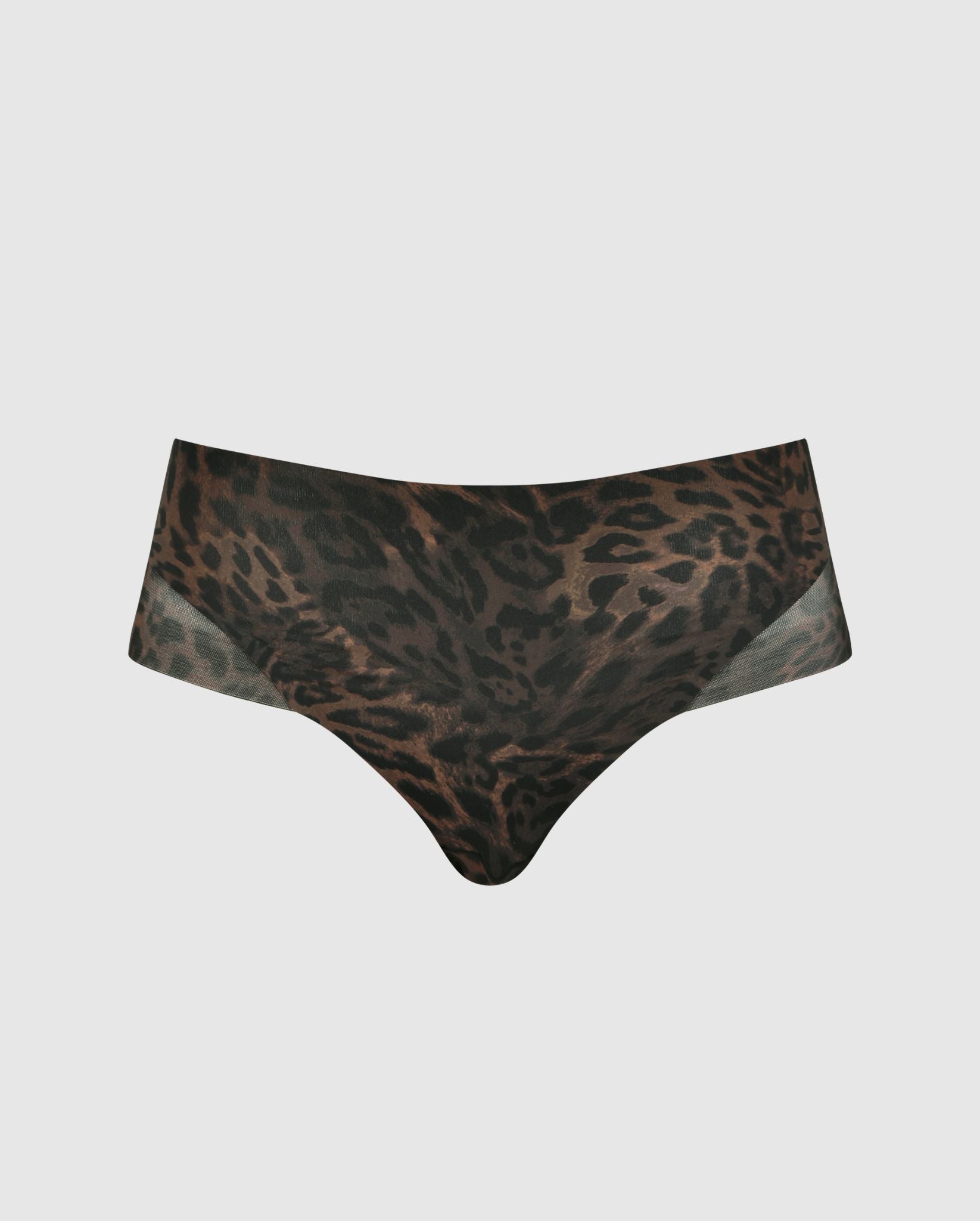 Understatement womens vegan Briefs Micro Mesh Midi Hipster Dark Leopard