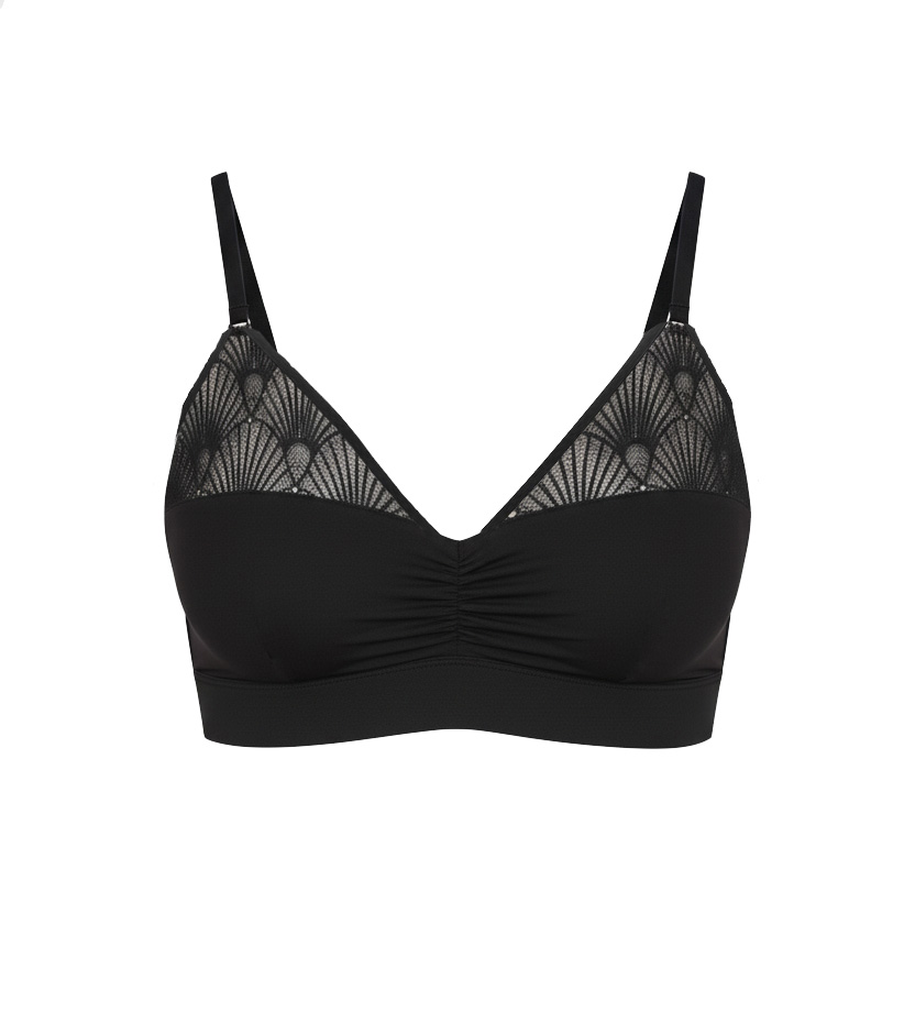 WiDDA womens vegan Bralette Lace Black