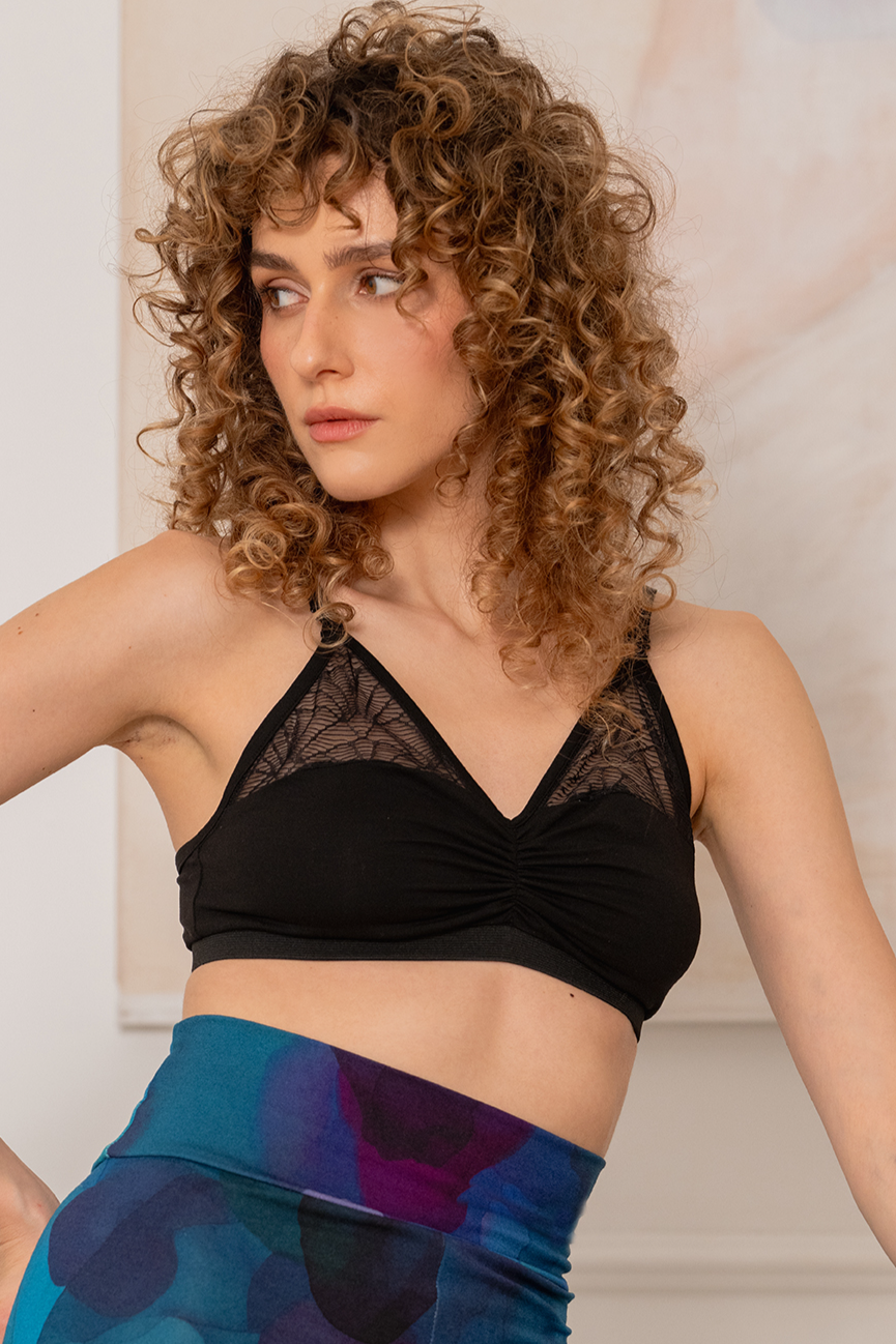 WiDDA womens vegan Bralette Lace Black