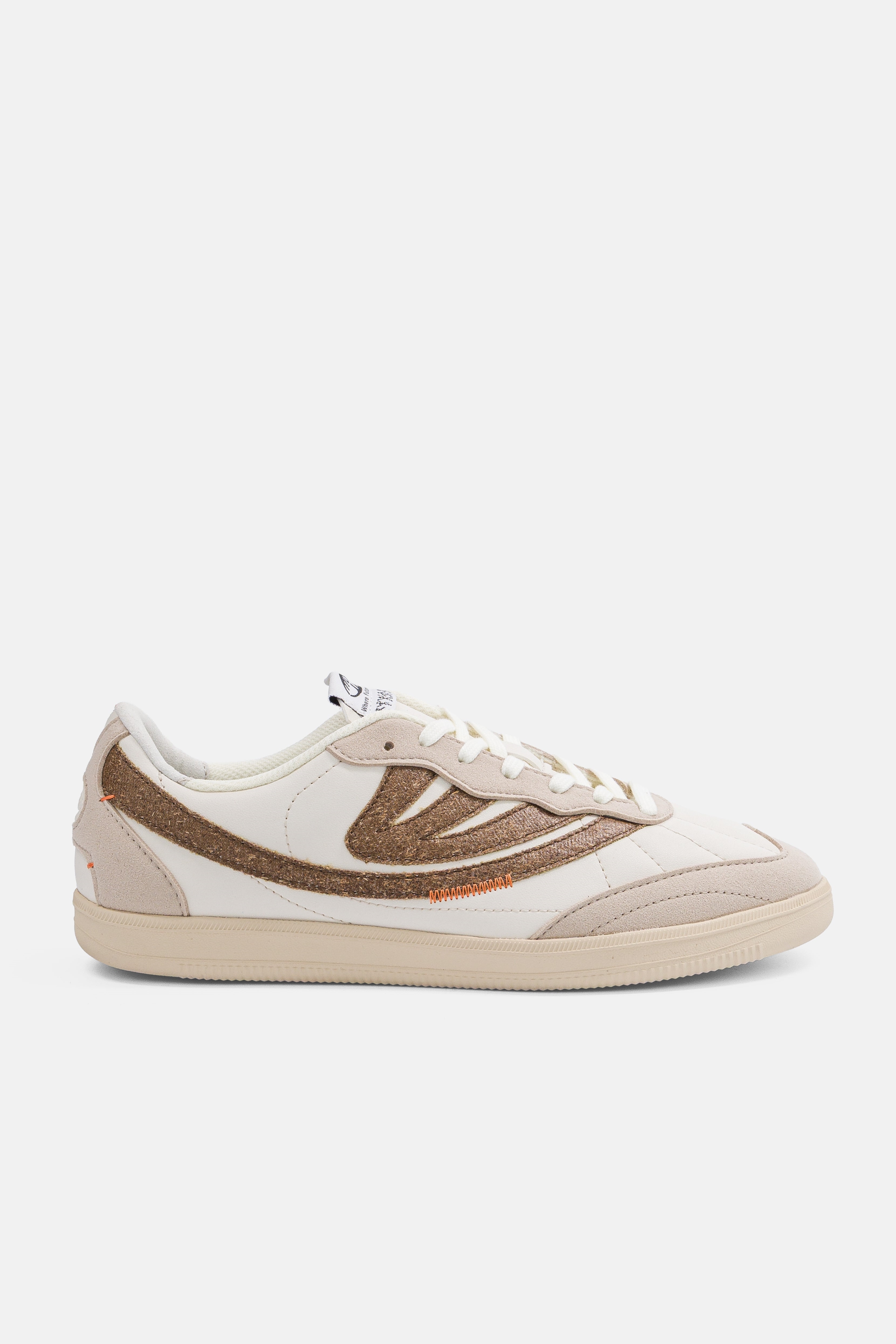 MoEa Herren vegan Sneaker Flow Beige/Braun Mit Palmenmuster