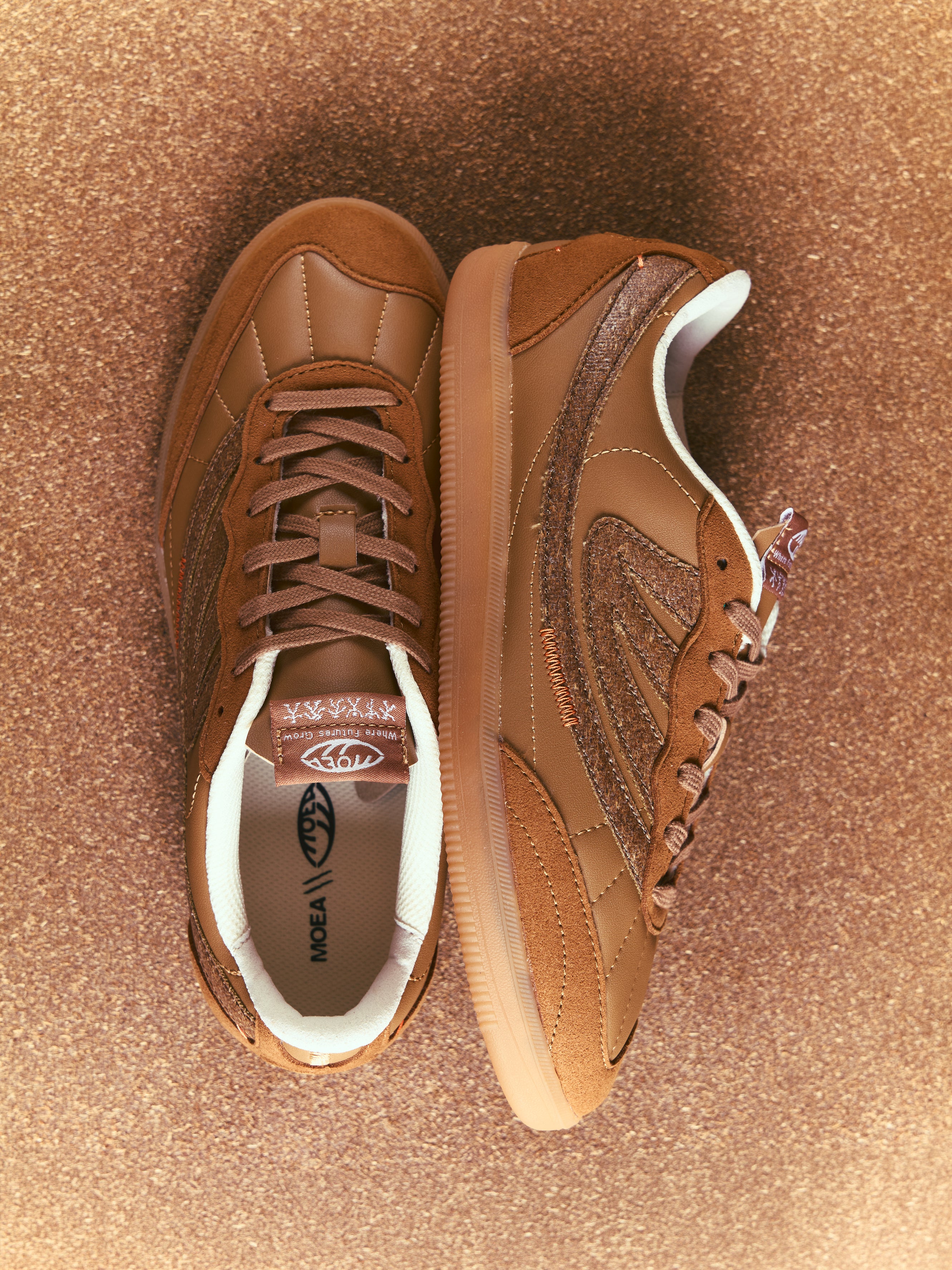 MoEa men vegan Sneakers Flow Full Brown Palm