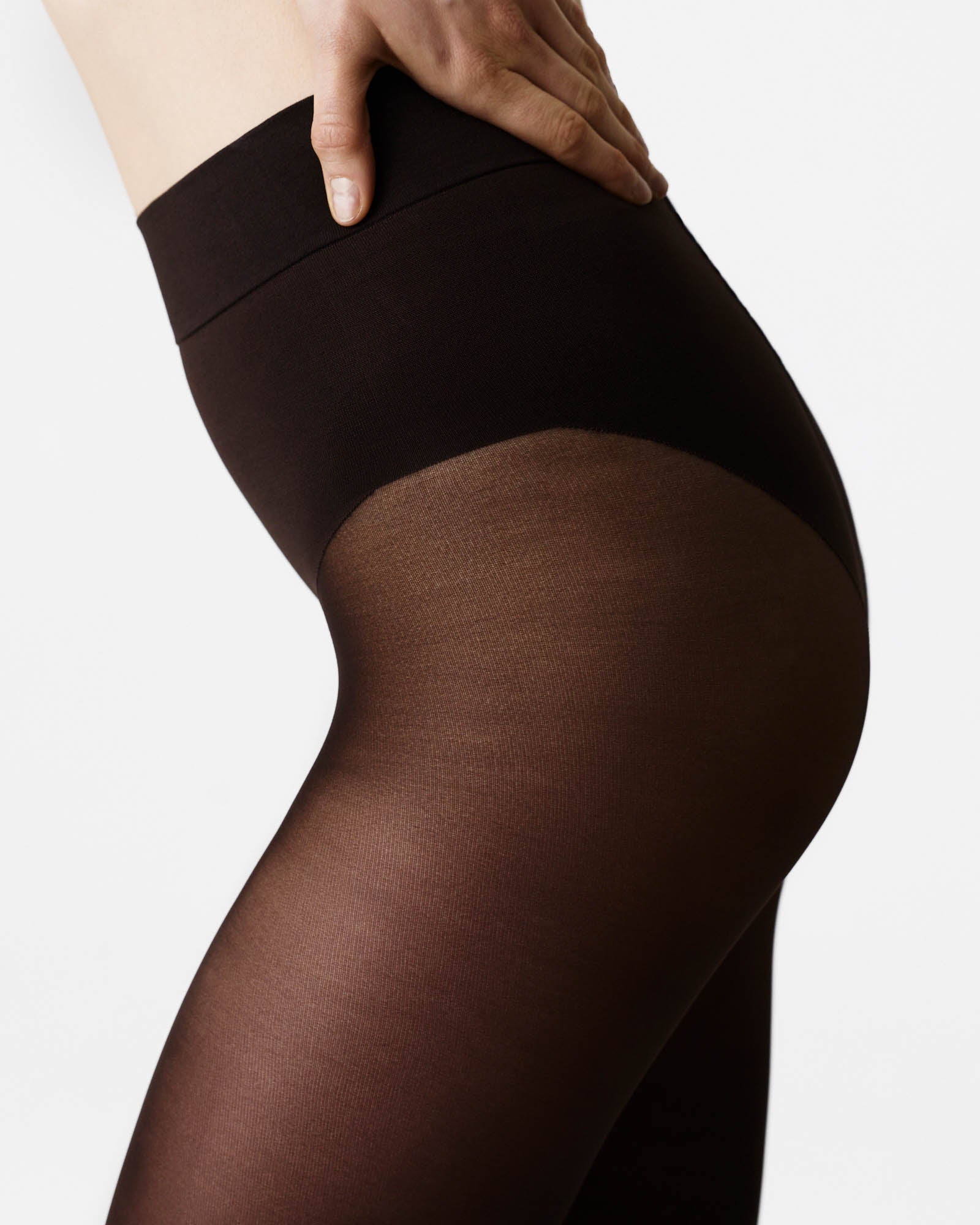 Swedish Stockings womens vegan Tights Amelia Shaping Top Espresso