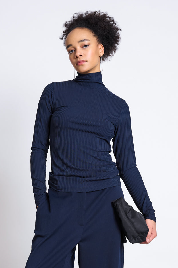JAN N JUNE JAN 'N JUNE Damen vegan Rollkragenpullover Mio Rib Nightfall