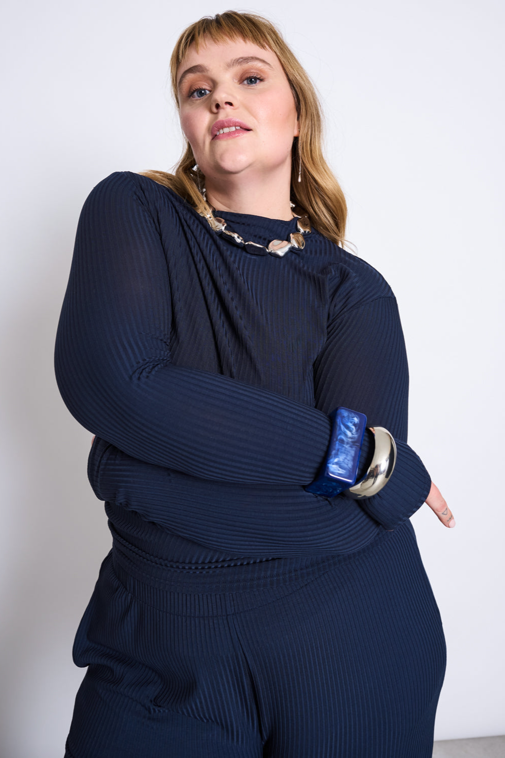 JAN N JUNE JAN 'N JUNE Damen vegan Asymmetrisches Langarm Top Tove Nightfall