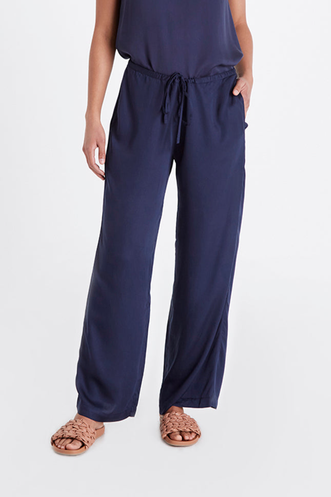 Neu Nomads Damen vegan Hose Mit Weitem Bein Palazzo Midnight