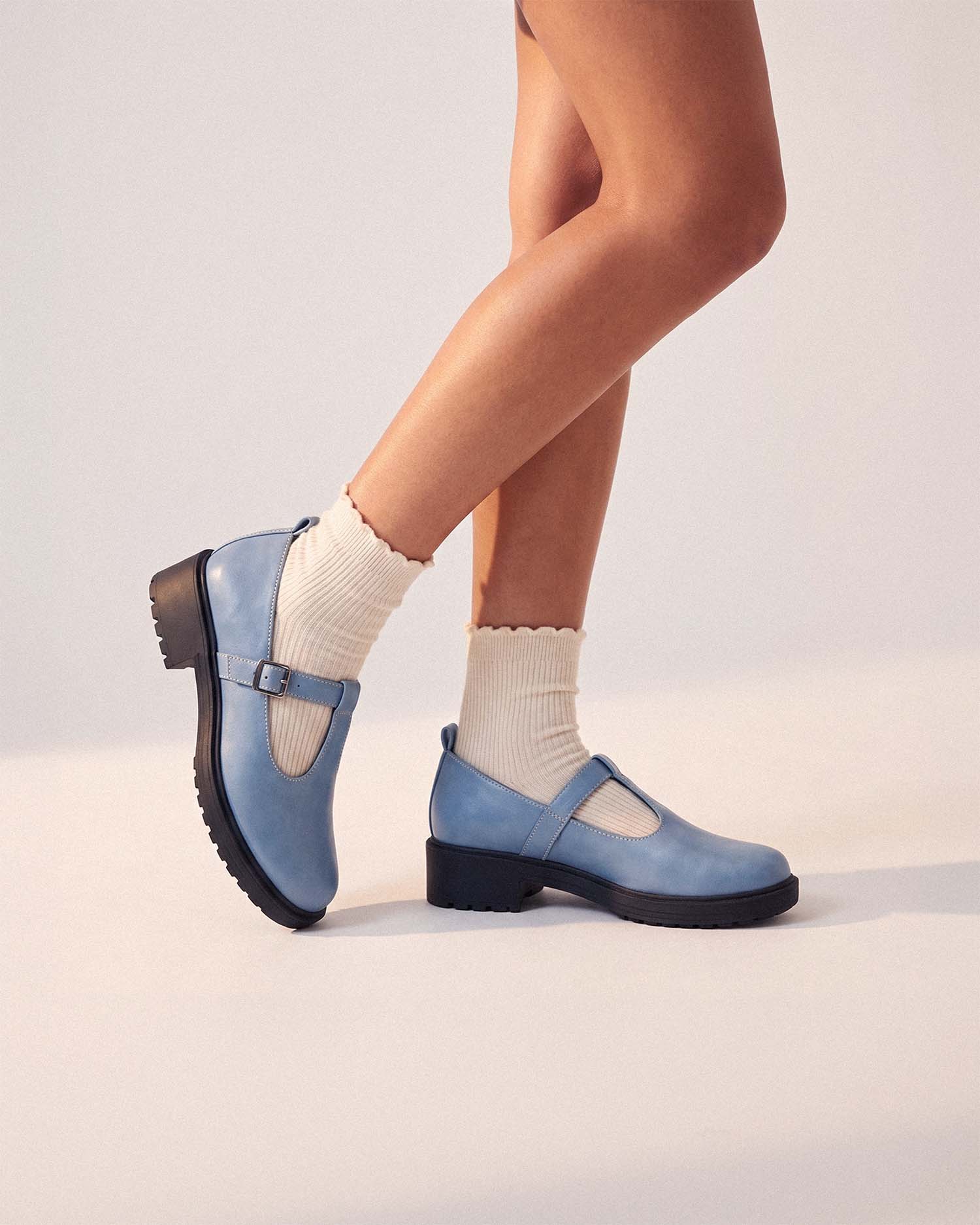 BOHEMA womens vegan Shoes Mary Jane Curtsy Baby Blue