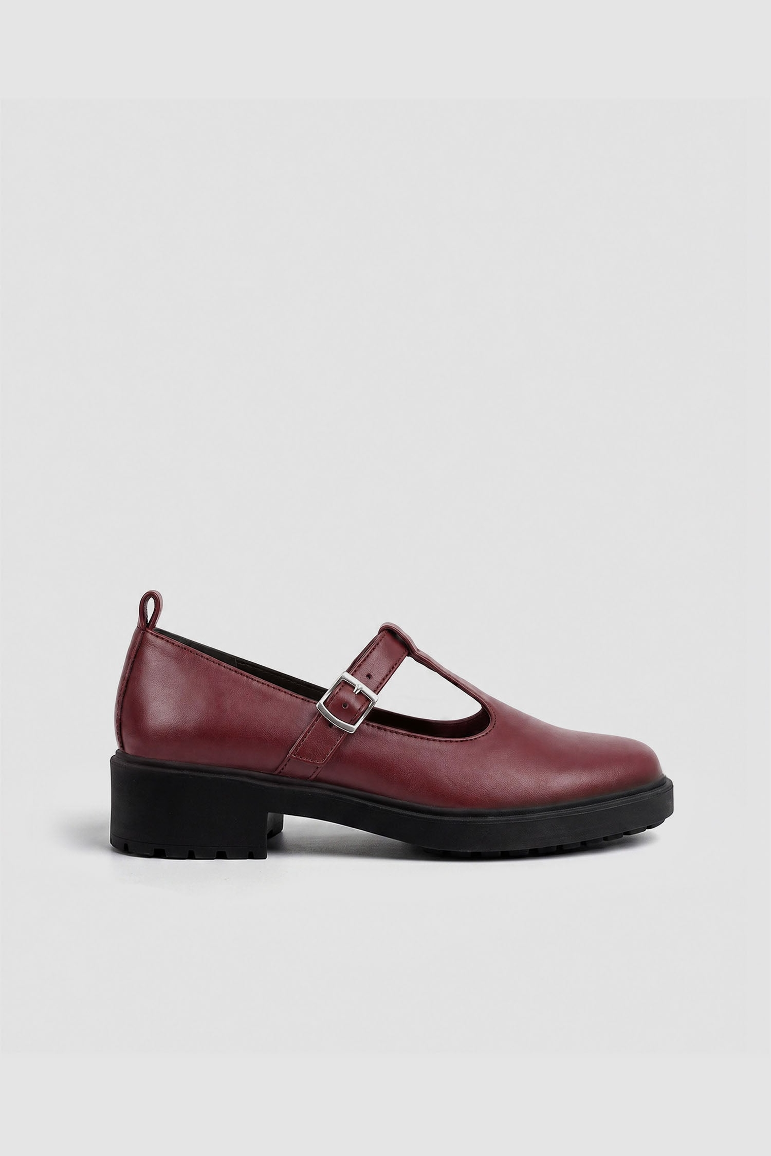 BOHEMA Damen vegan Schuhe Mary Jane Curtsy Burgunderrot